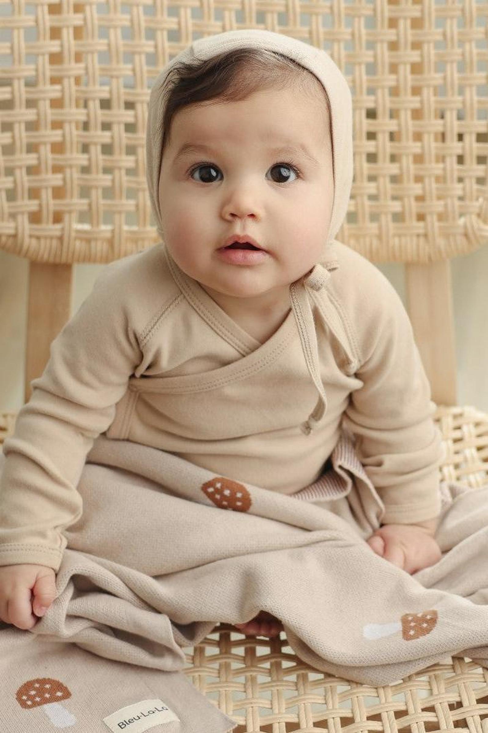 Knit Mushroom Luxury Swaddle Blanket, 100% OEKO Tex Pima Cotton