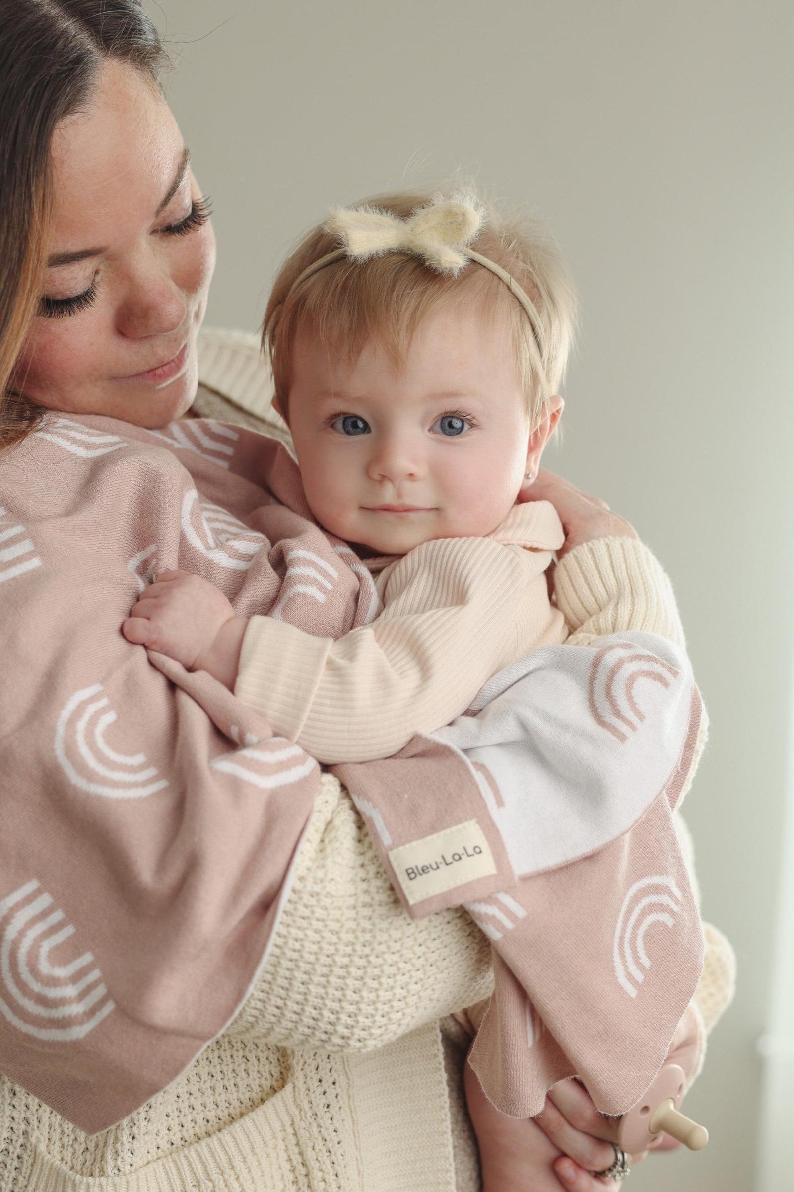 Rainbow Knit Luxury Swaddle Blanket, 100% OEKO Tex Pima Cotton