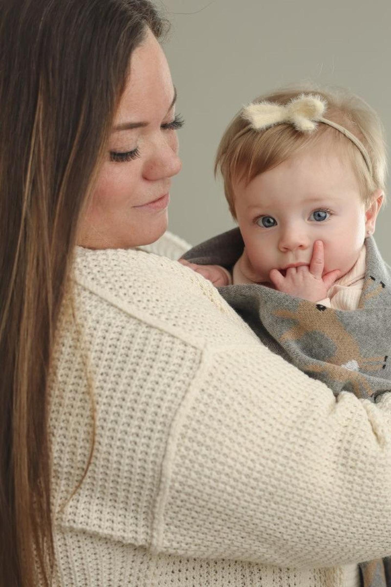 Cotton Deer Knit Luxury Swaddle Blanket, 100% OEKO Tex Pima Cotton