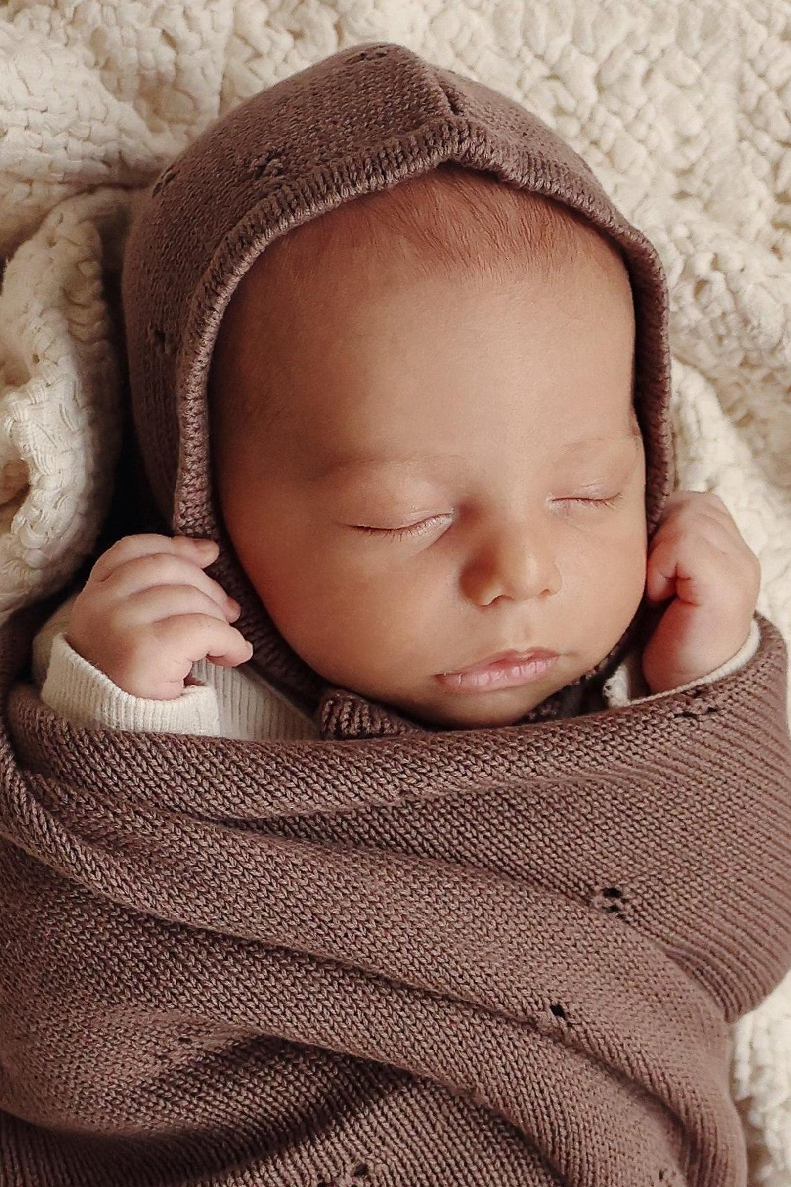 Organic Pointelle Swaddle Blanket + Hat Gift Set