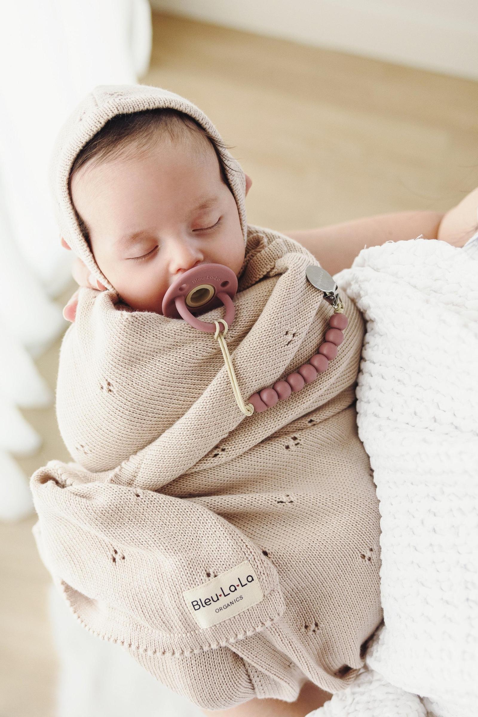 Organic Pointelle Swaddle Blanket + Hat Gift Set