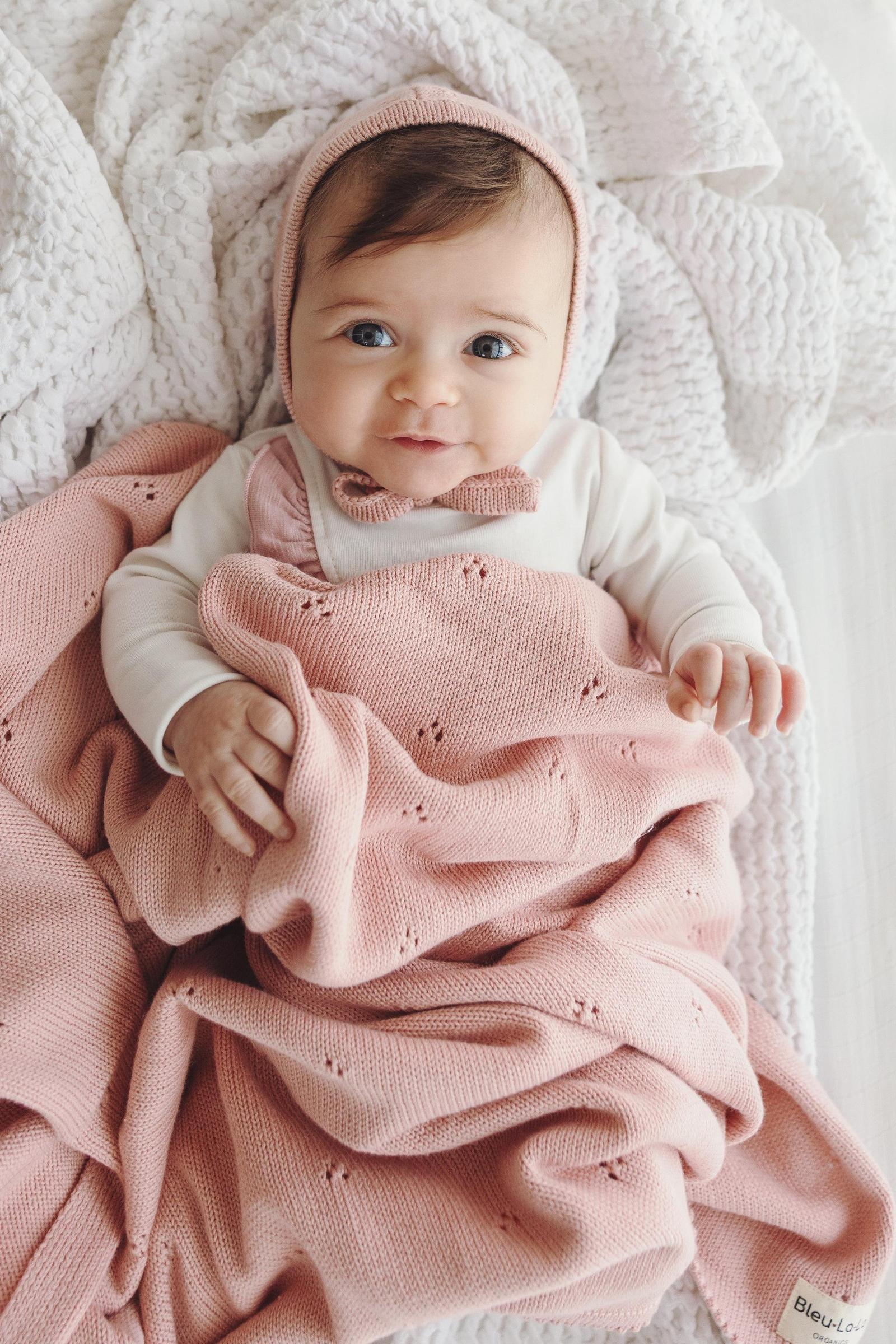 Organic Pointelle Luxury Knit Swaddle Blanket, 100% Cotton
