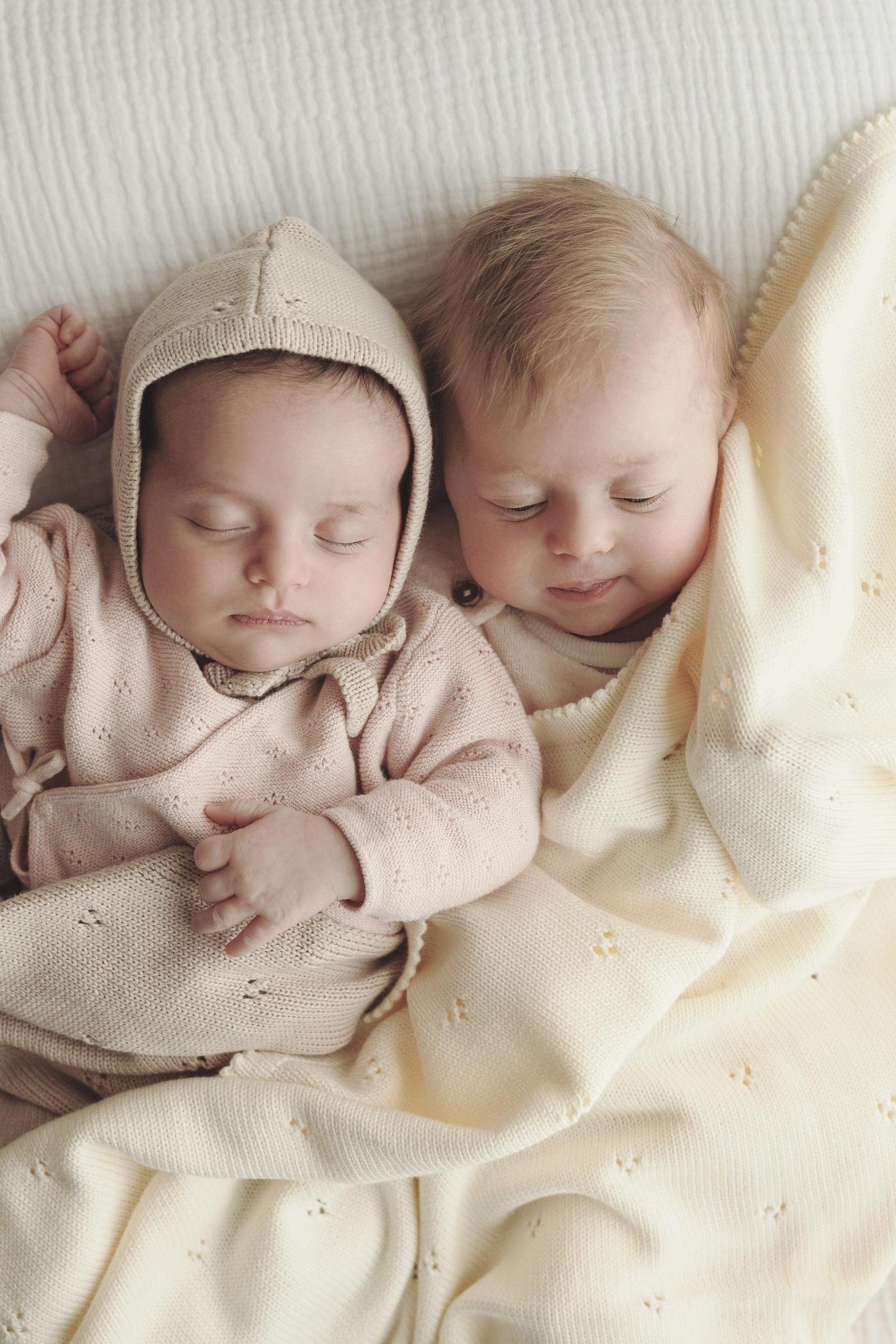 Organic Pointelle Swaddle Blanket + Hat Gift Set