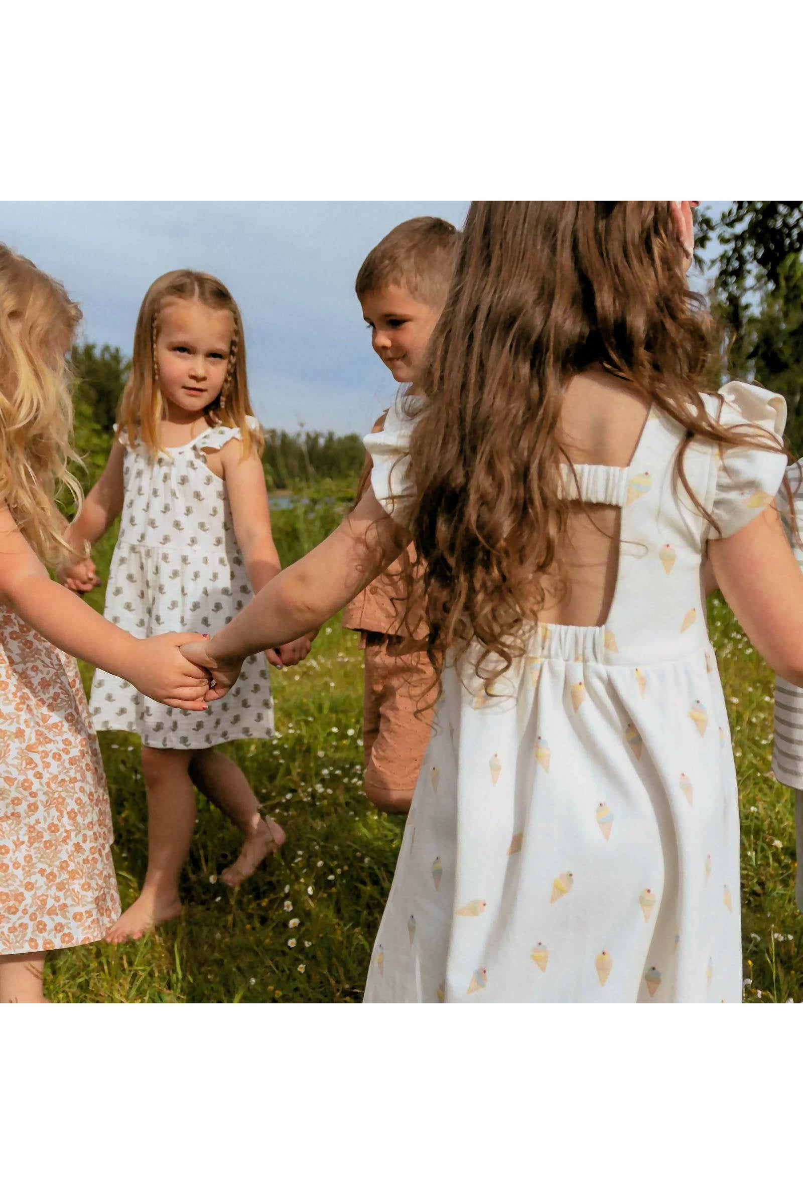 Organic Cutout Back Dress - Ice Cream
