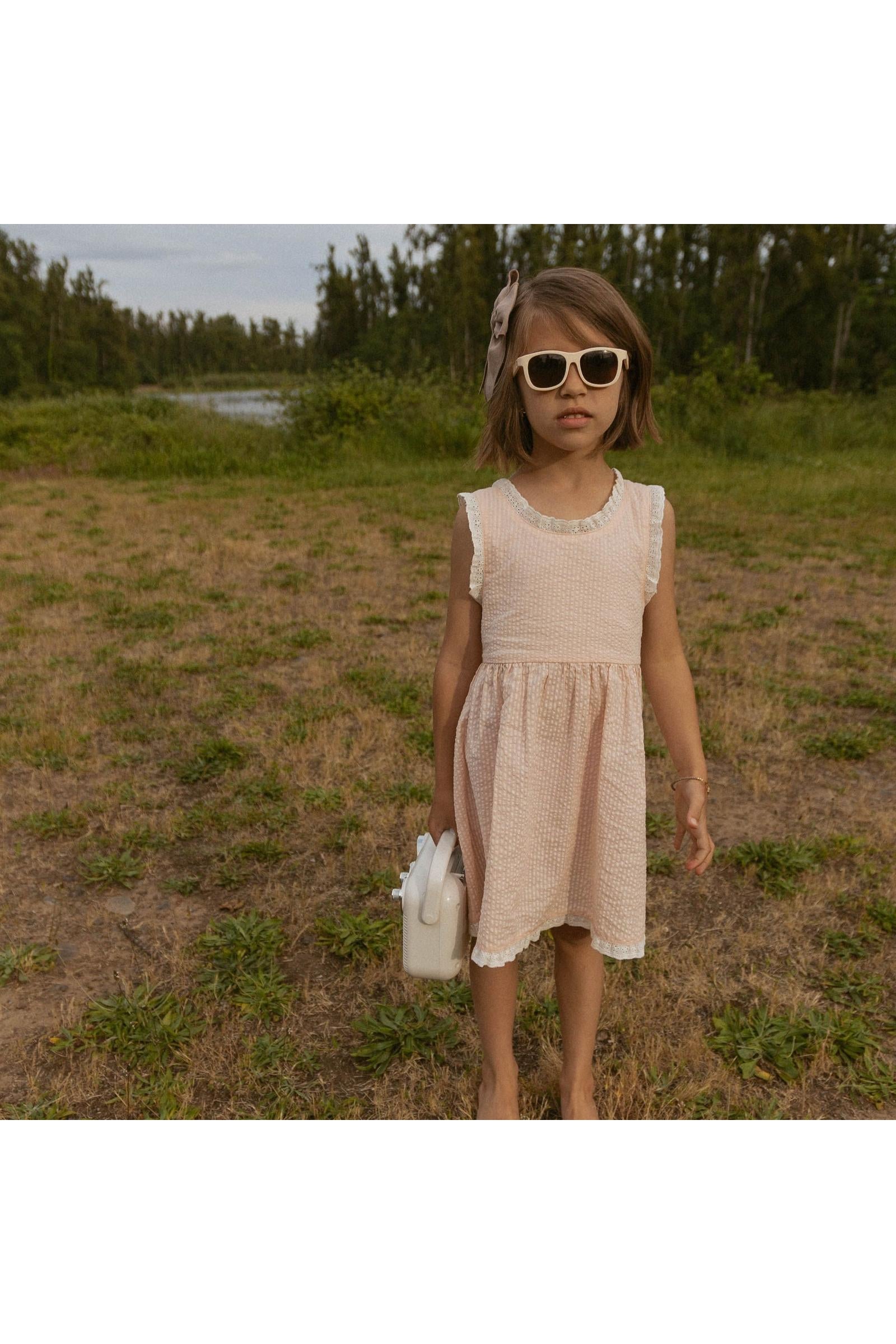 Organic Cross Back Dress - Blush