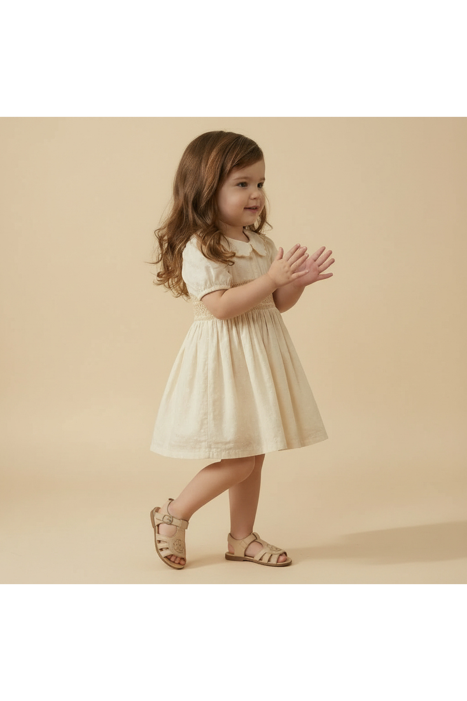 Organic Smocked Collar Dress - Butter Yellow