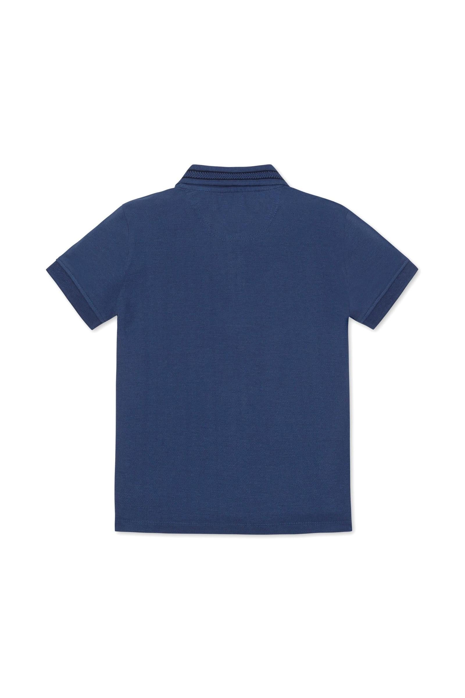 Organic Cotton Piqué Polo Shirt for Boys, Dark Blue Solid, 2–16