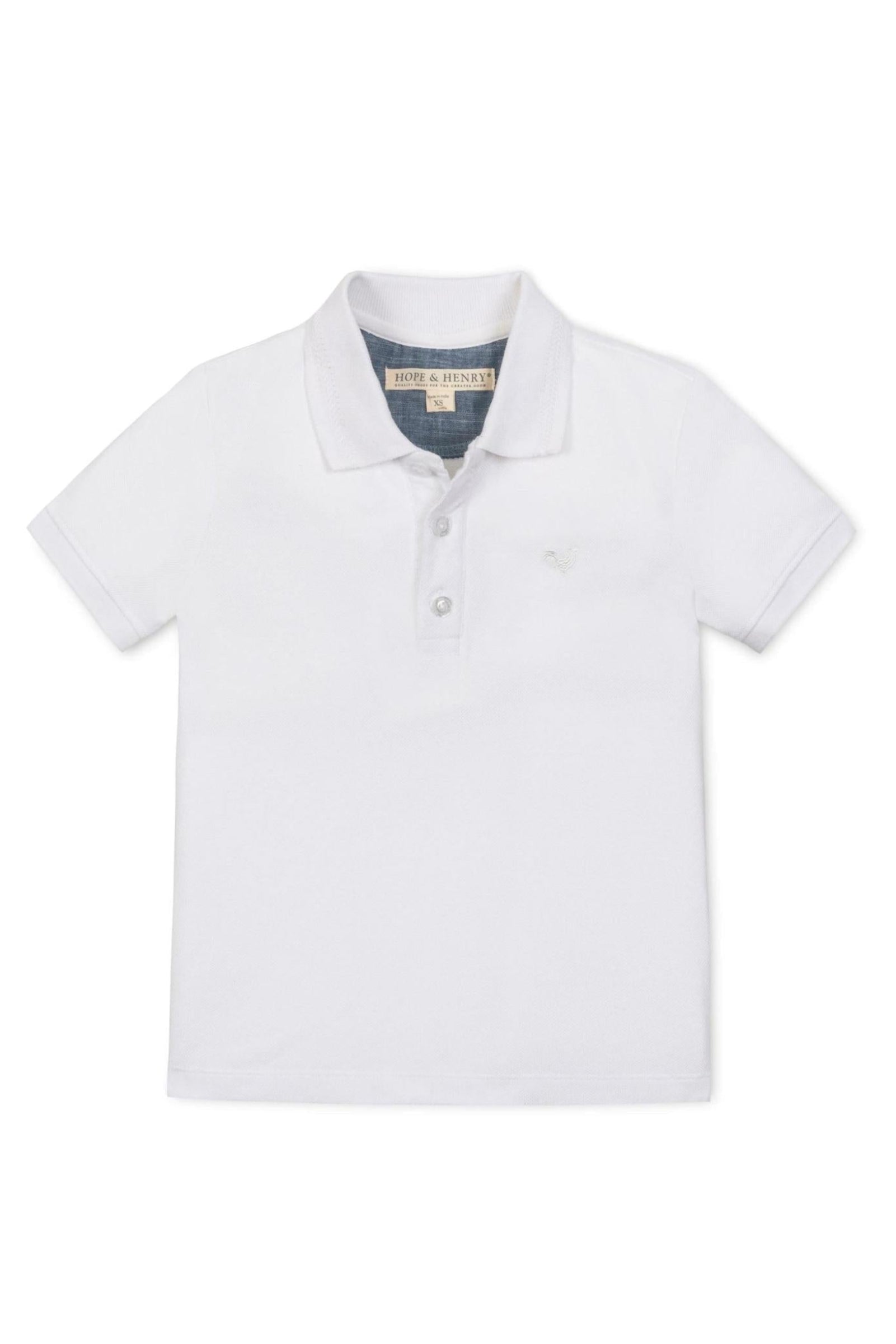 Organic Cotton Pique Polo Shirt for Boys, White, Toddler & Kids