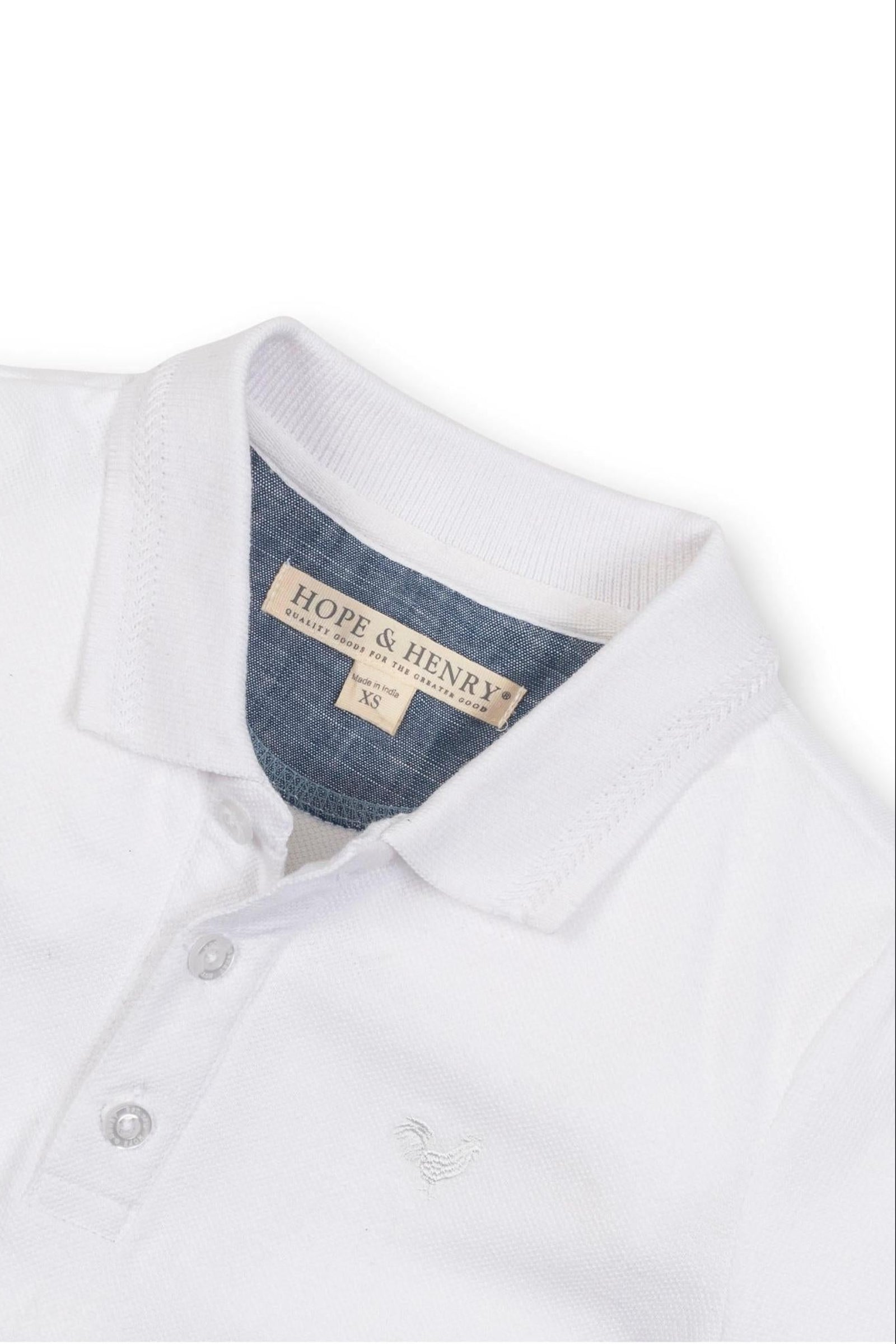 Organic Cotton Pique Polo Shirt for Boys, White, Toddler & Kids
