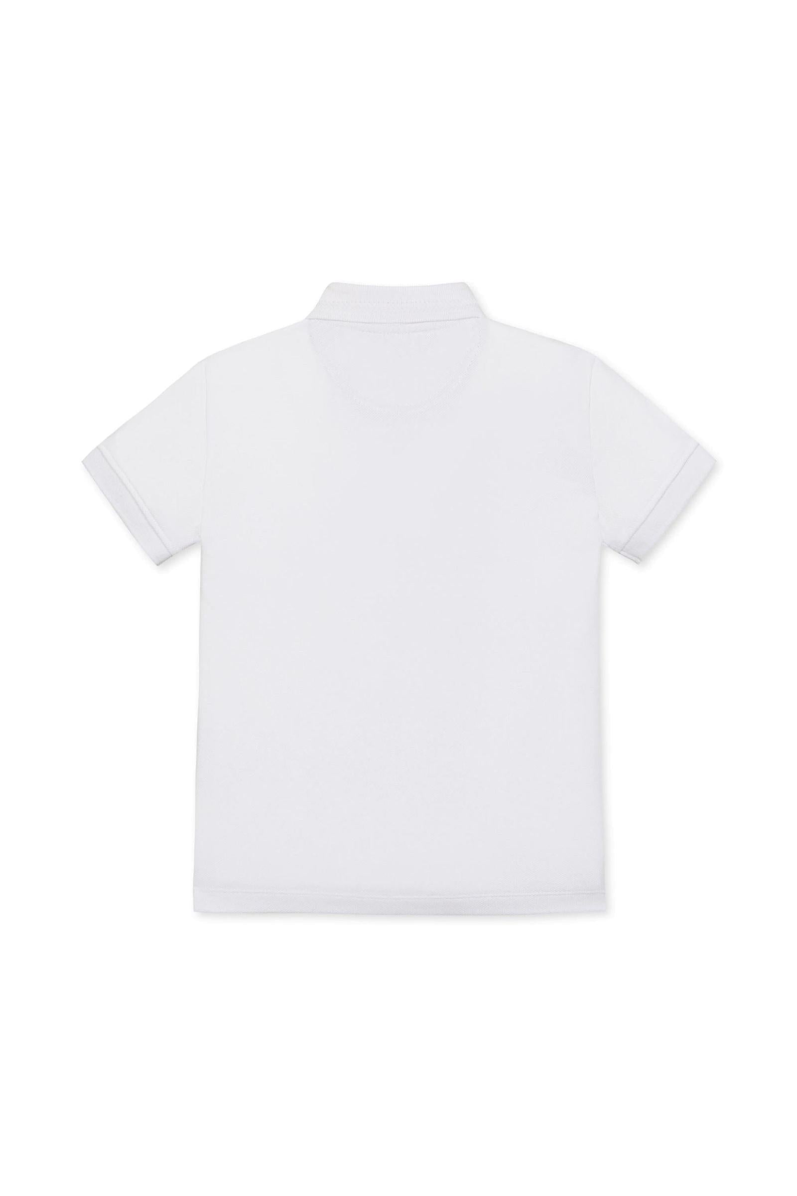 Organic Cotton Pique Polo Shirt for Boys, White, Toddler & Kids