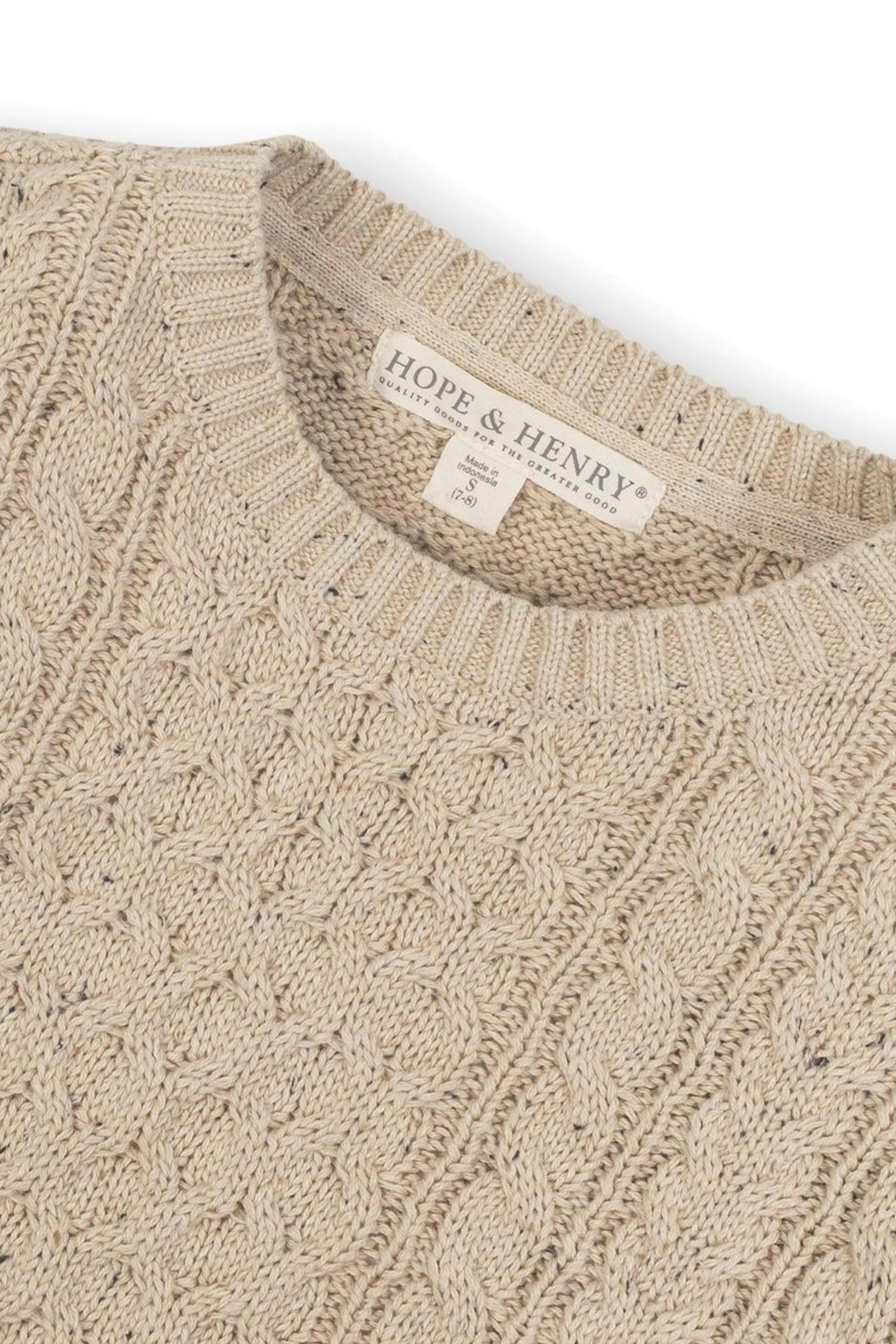 Organic Cotton Fisherman Sweater, Natural Fleck, Sizes 5-20, Family Matching Outfits
