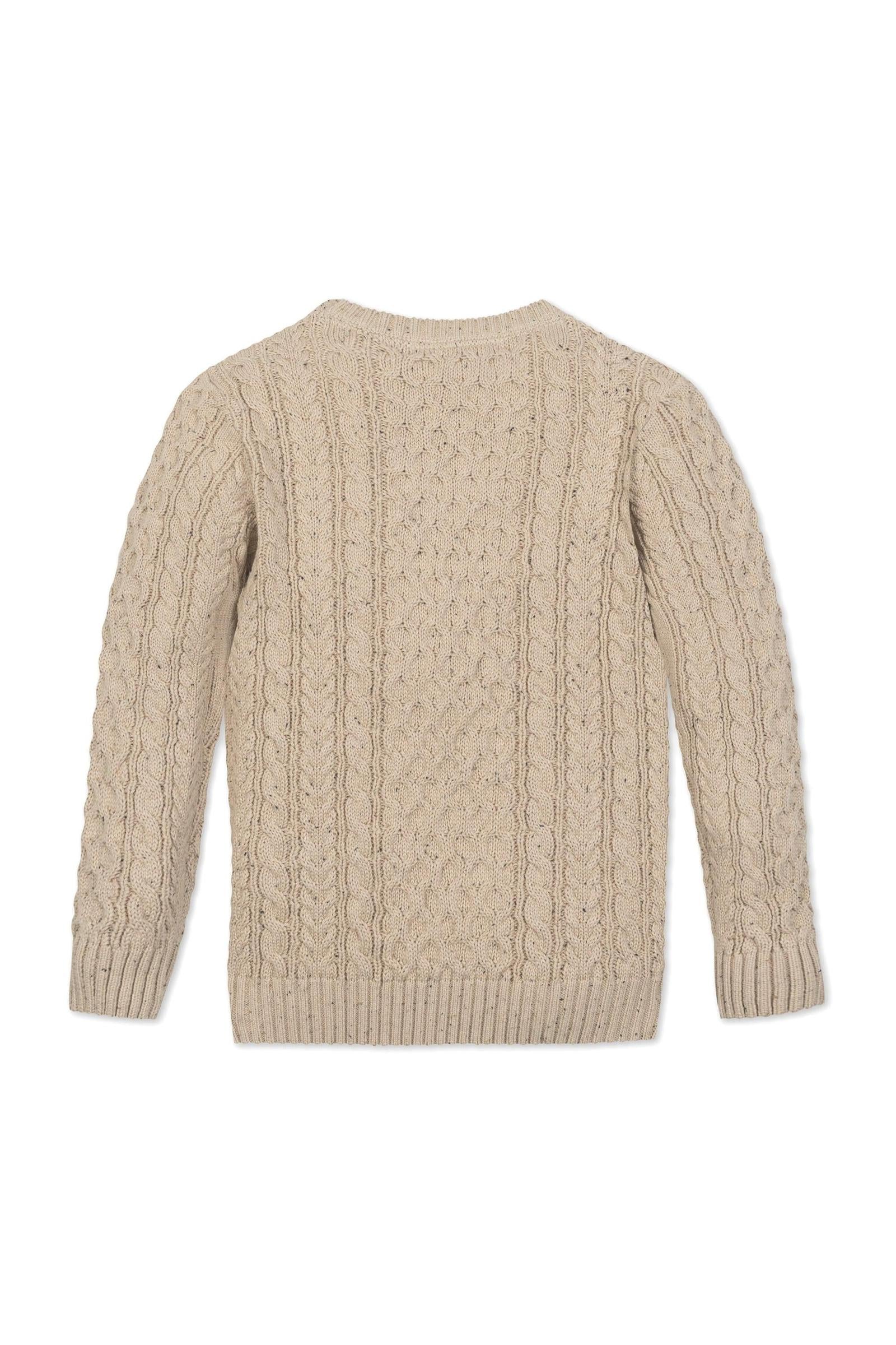 Organic Cotton Fisherman Sweater, Natural Fleck, Sizes 5-20, Family Matching Outfits