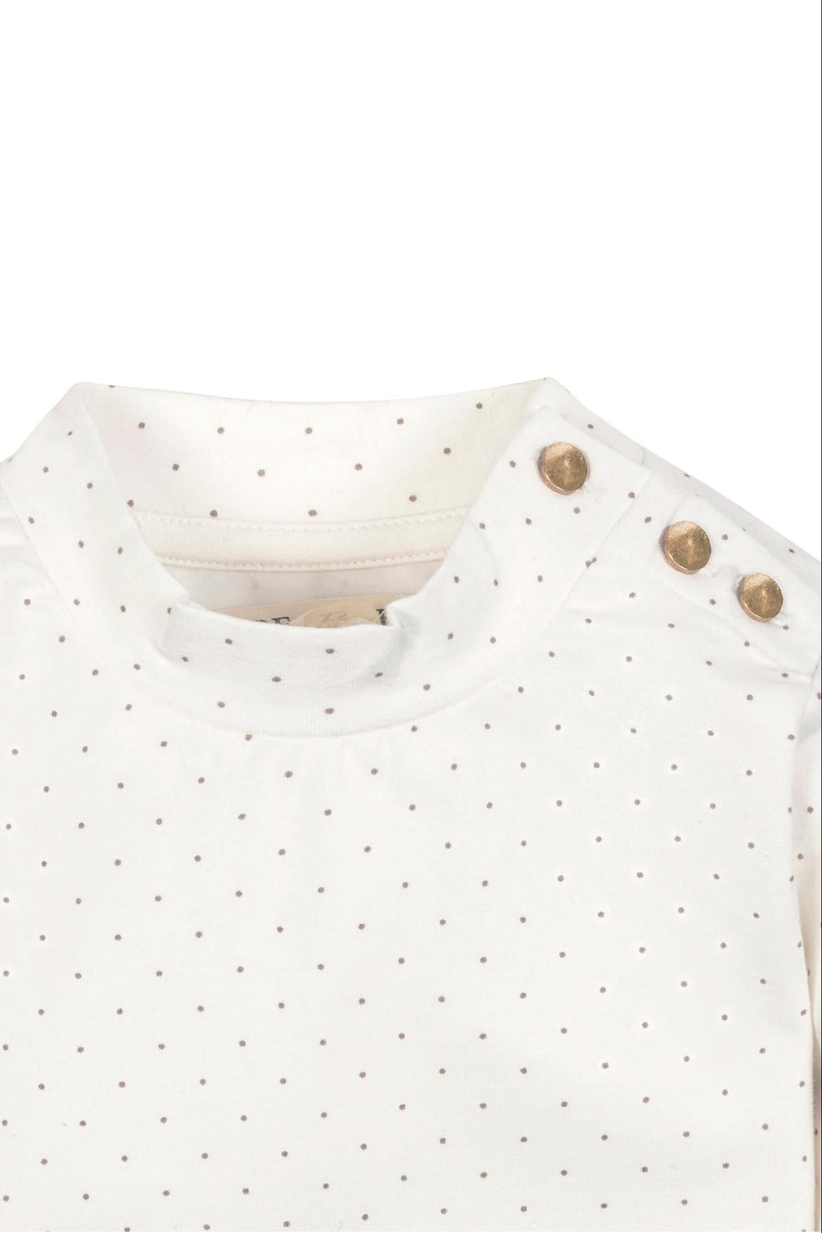 Organic Cotton Mock Neck Knit Top for Girls, Soft White, Toddler & Kids