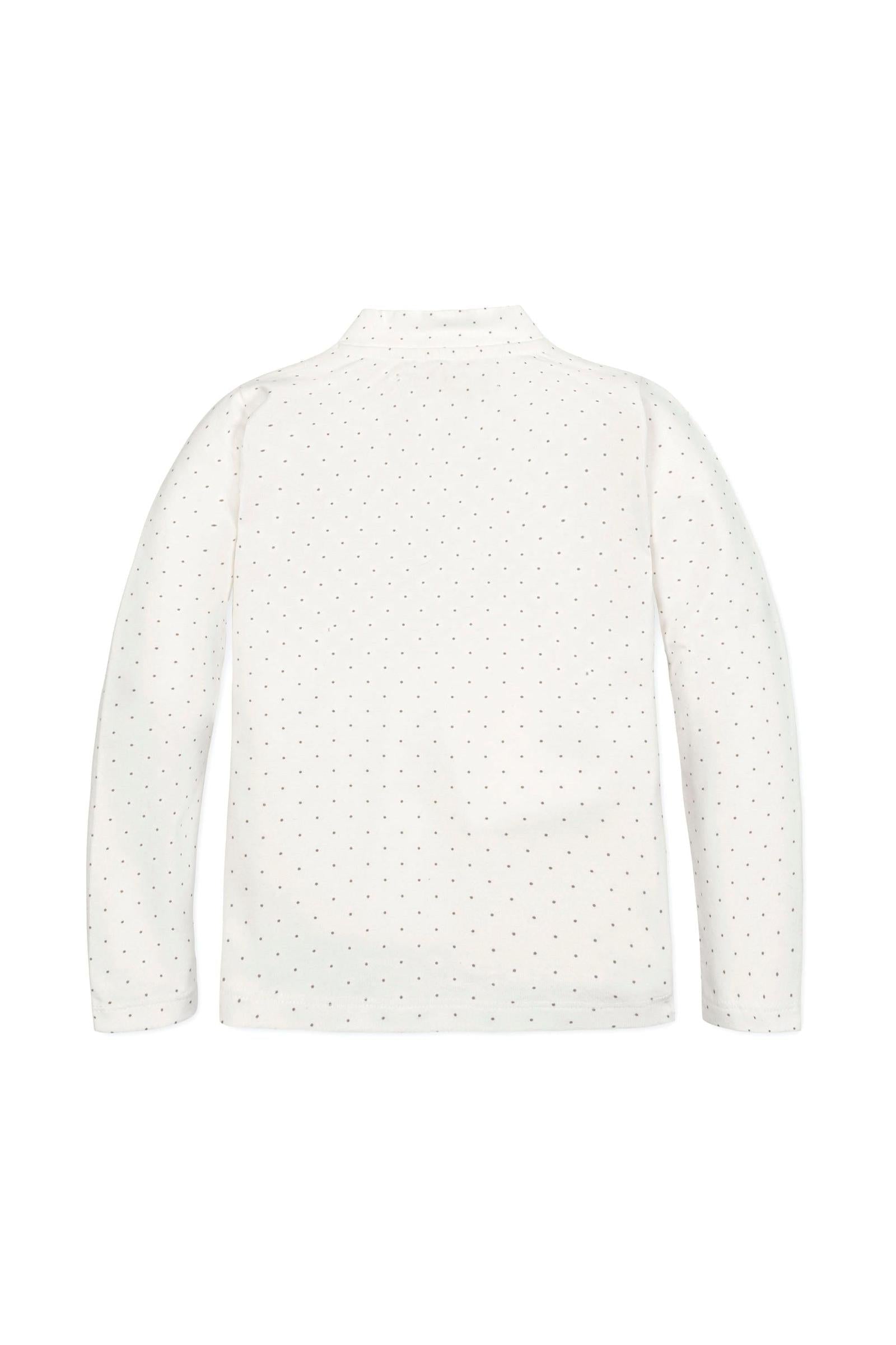 Organic Cotton Mock Neck Knit Top for Girls, Soft White, Toddler & Kids