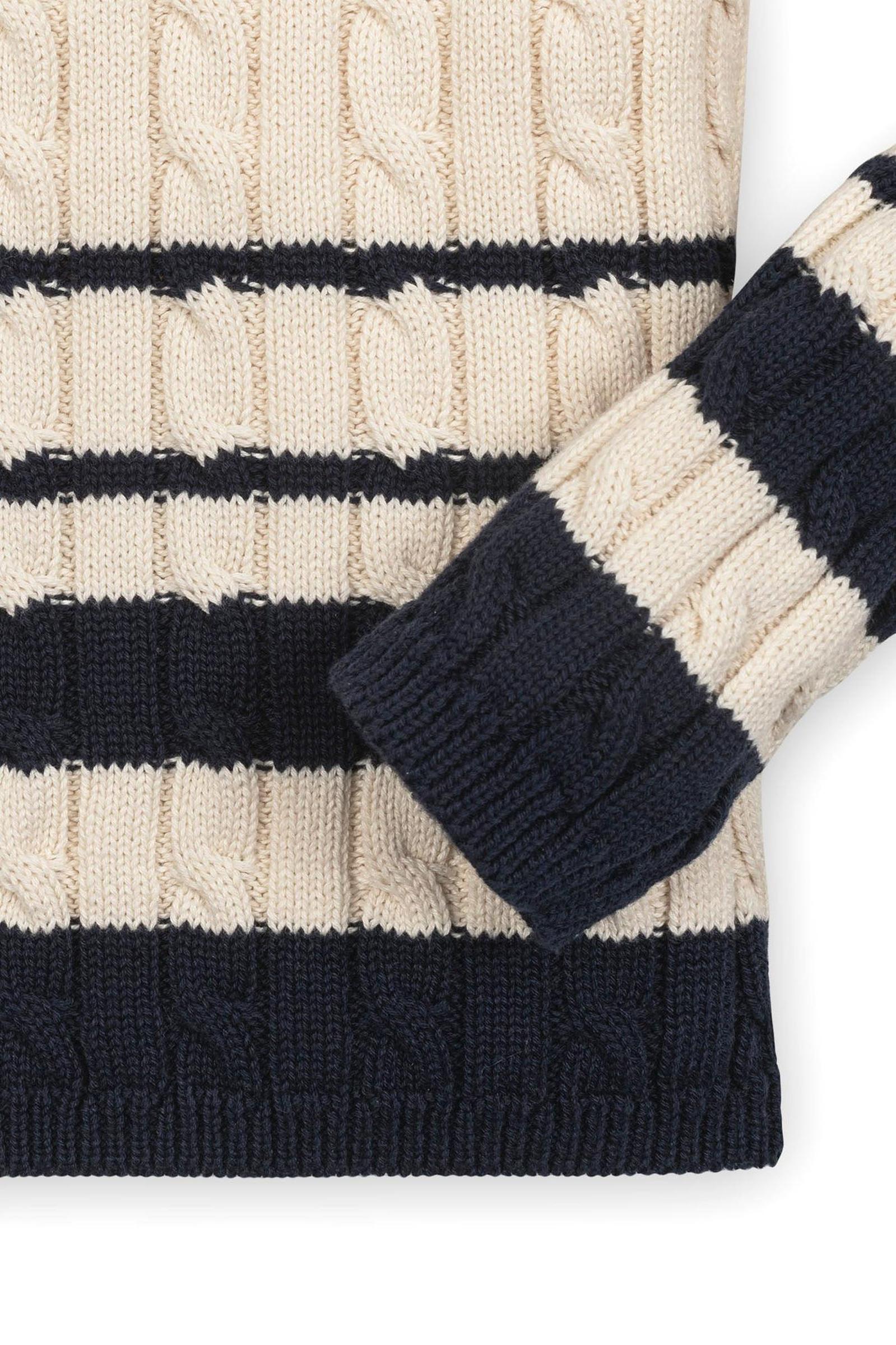 Organic Cotton Roll Neck Sweater for Girls, Ivory, Toddler & Kids