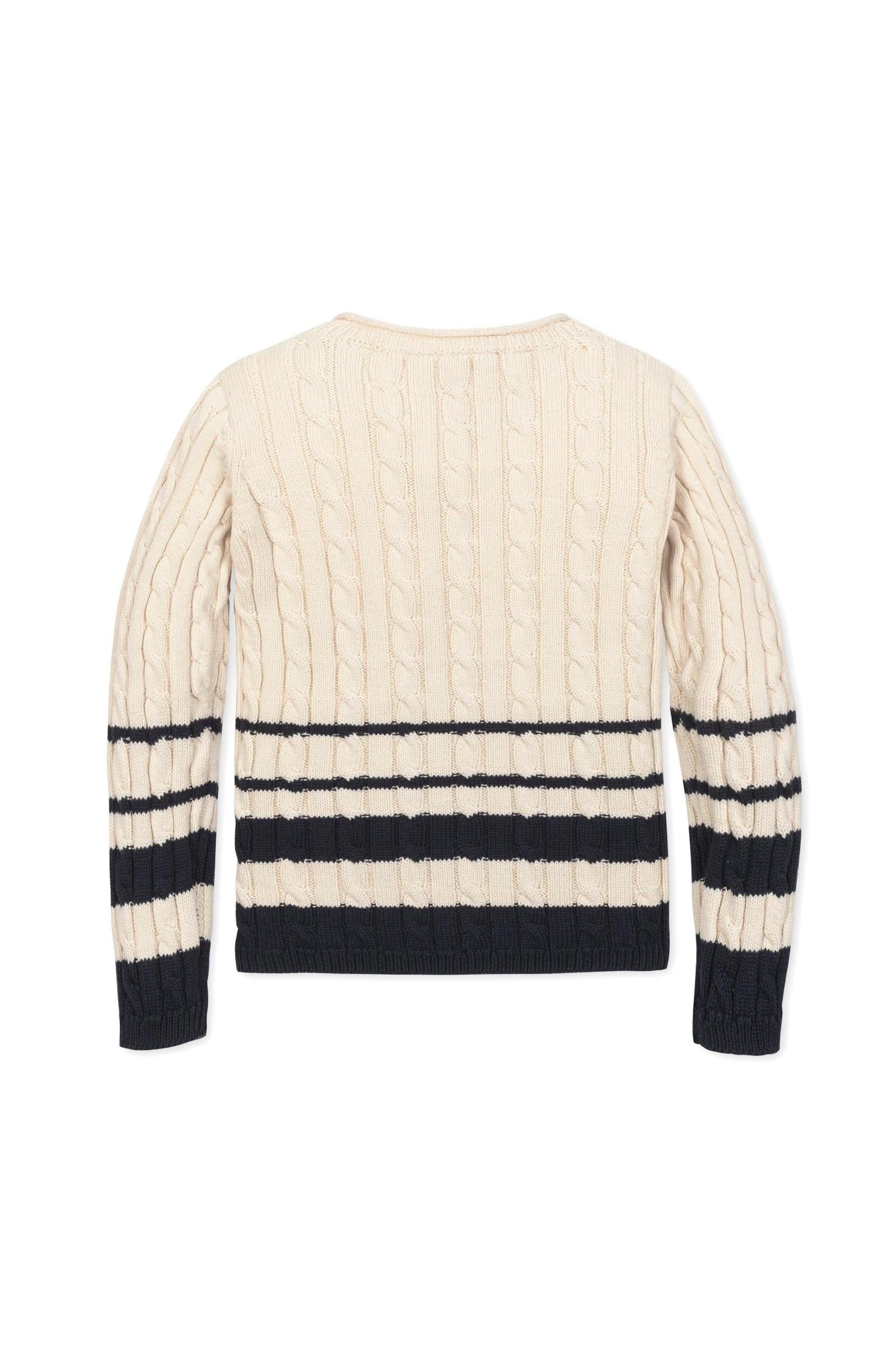 Organic Cotton Roll Neck Sweater for Girls, Ivory, Toddler & Kids