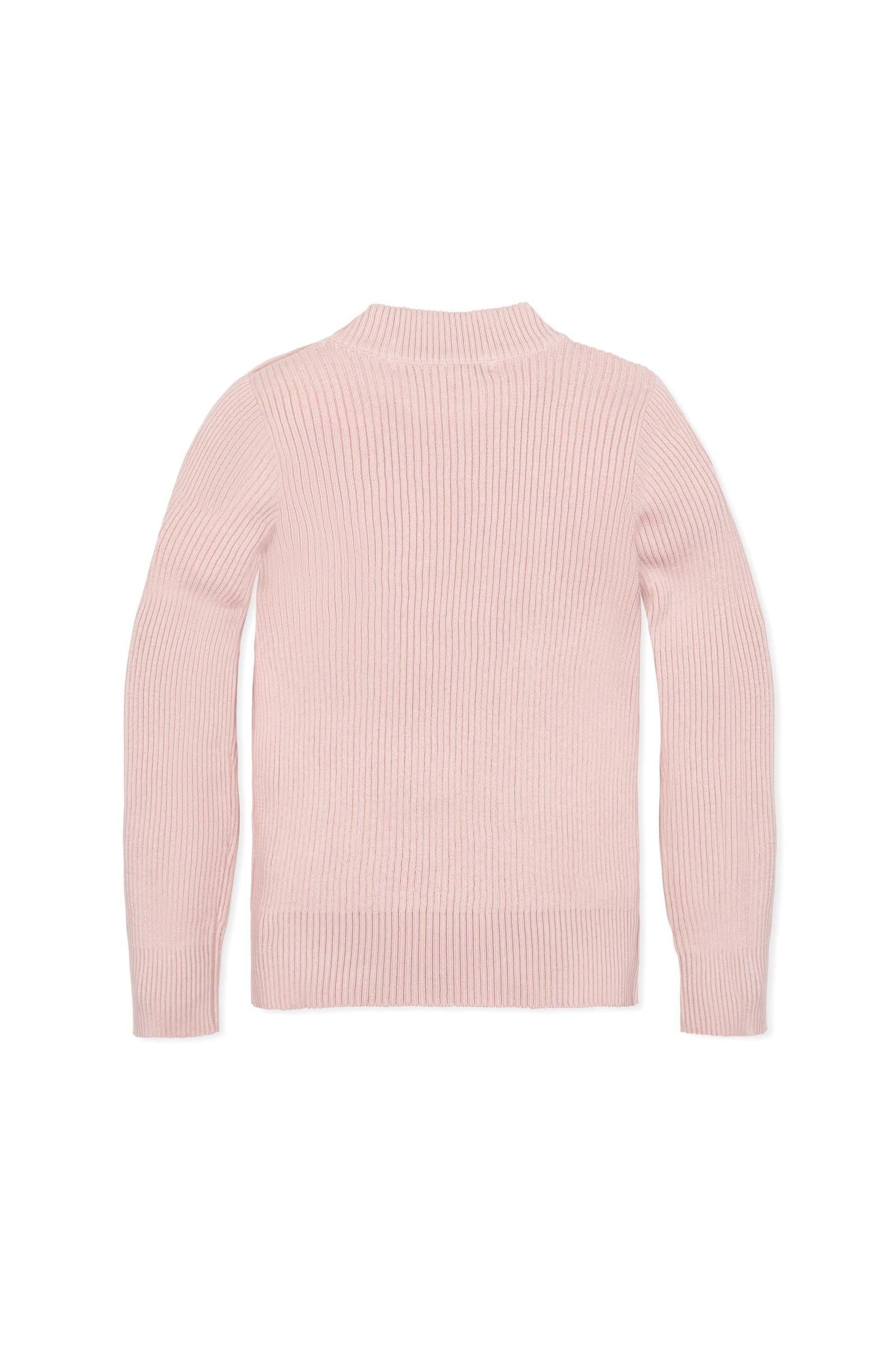 Organic Cotton Mock Neck Sweater for Girls, Pink, Toddler & Kids
