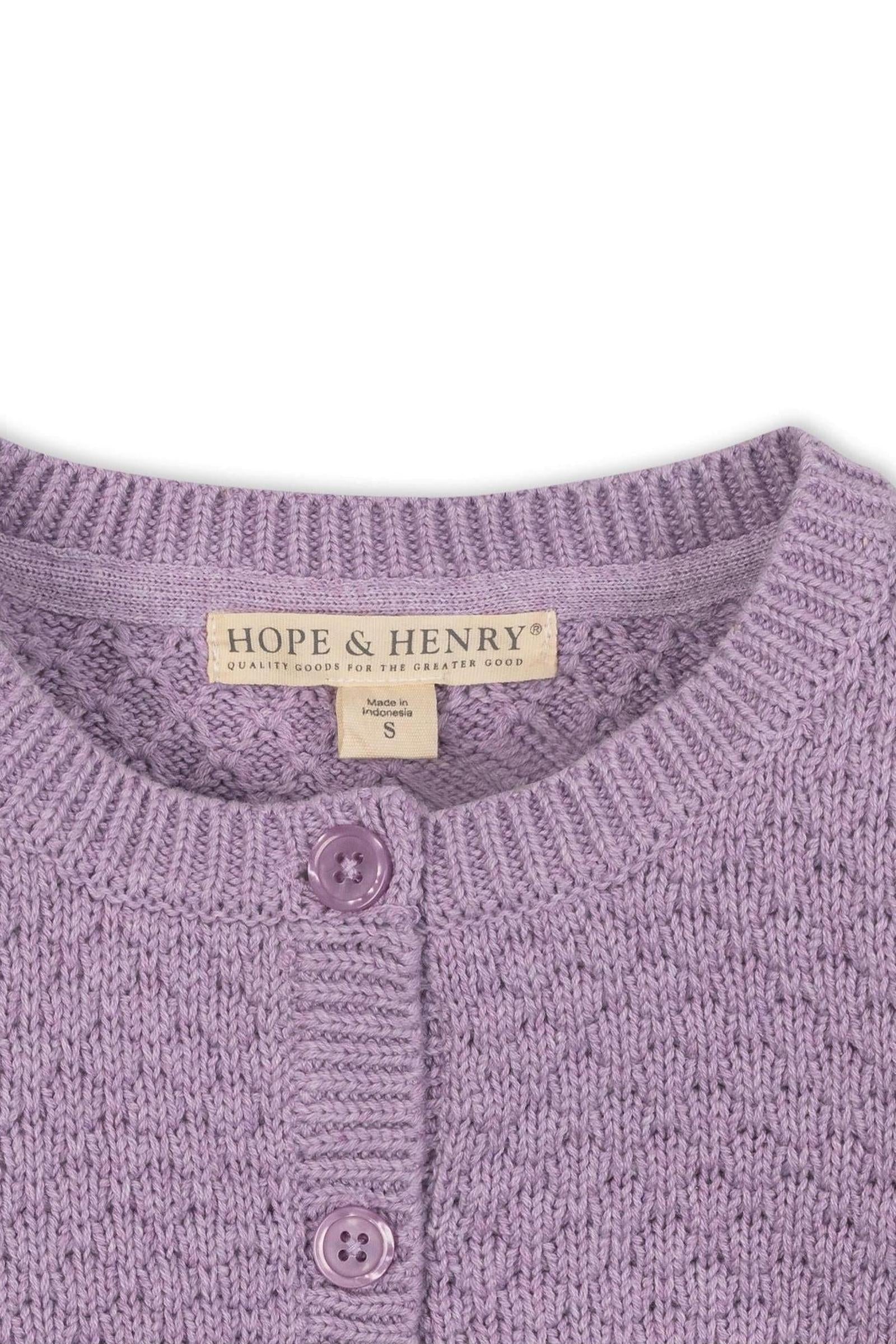 Organic Cotton Textured Cardigan, Lavender Heather, Toddler & Kids