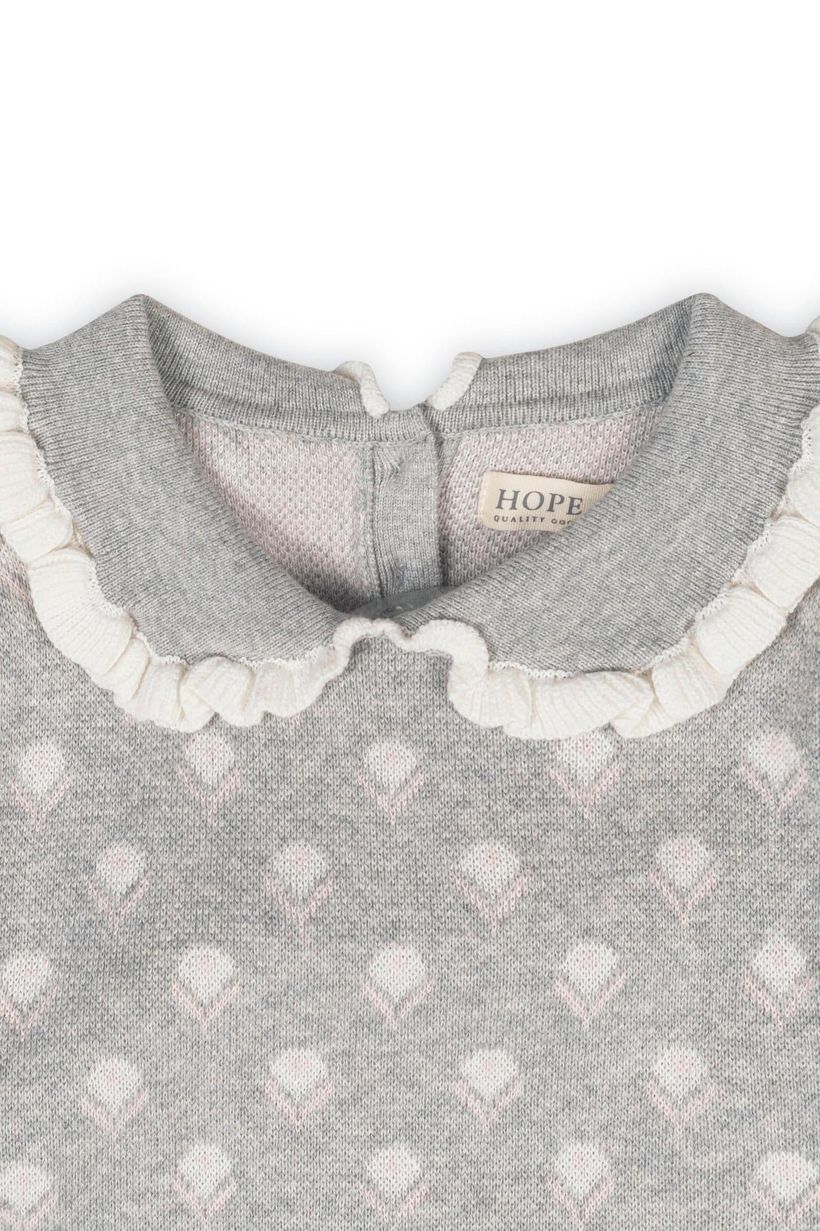 Organic Cotton Peter Pan Collar Sweater, Gray Flower Intarsia, Toddler & Kids