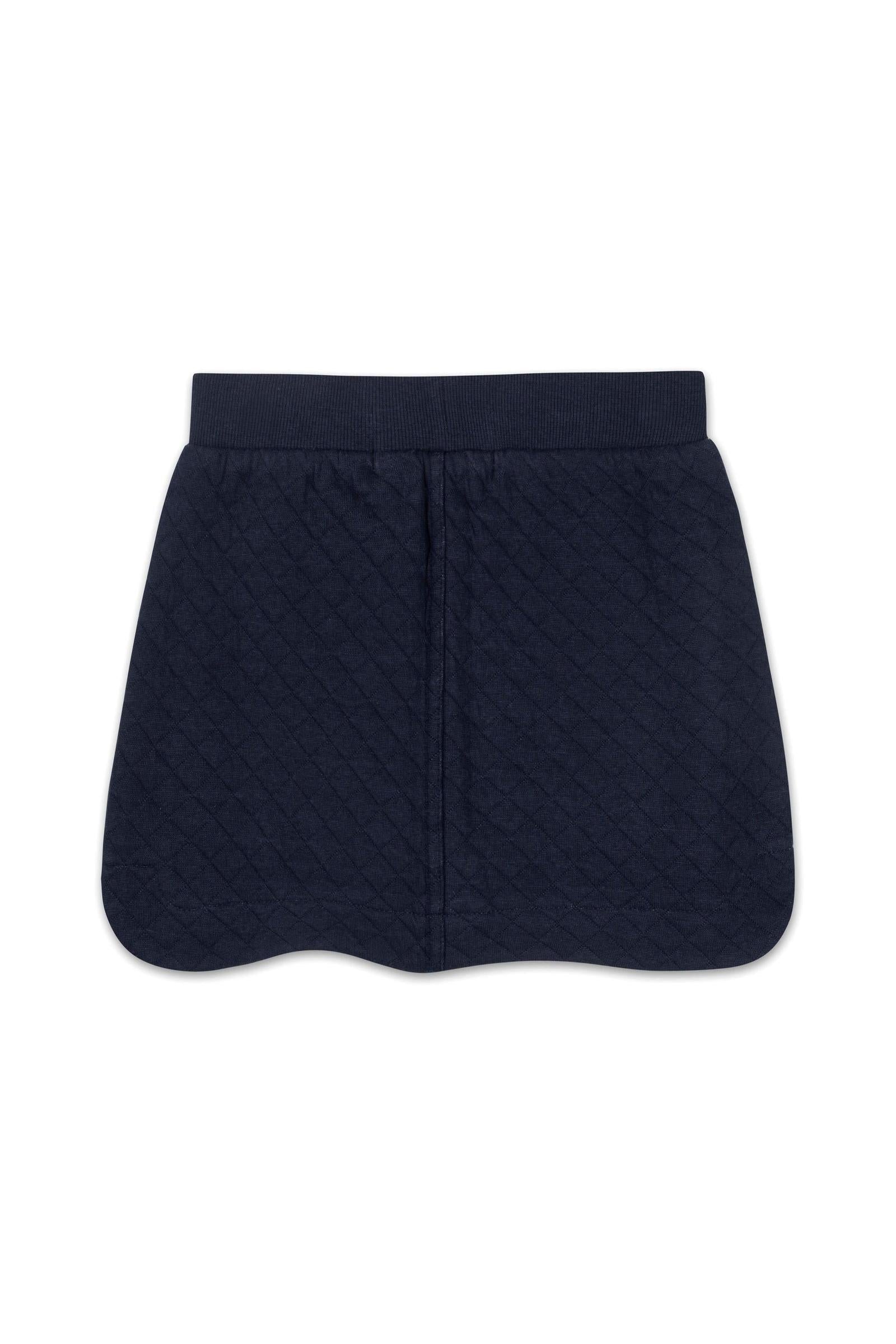 Organic Cotton Quilted Pull-On Skirt Shorts for Girls, Navy, Toddler & Kids