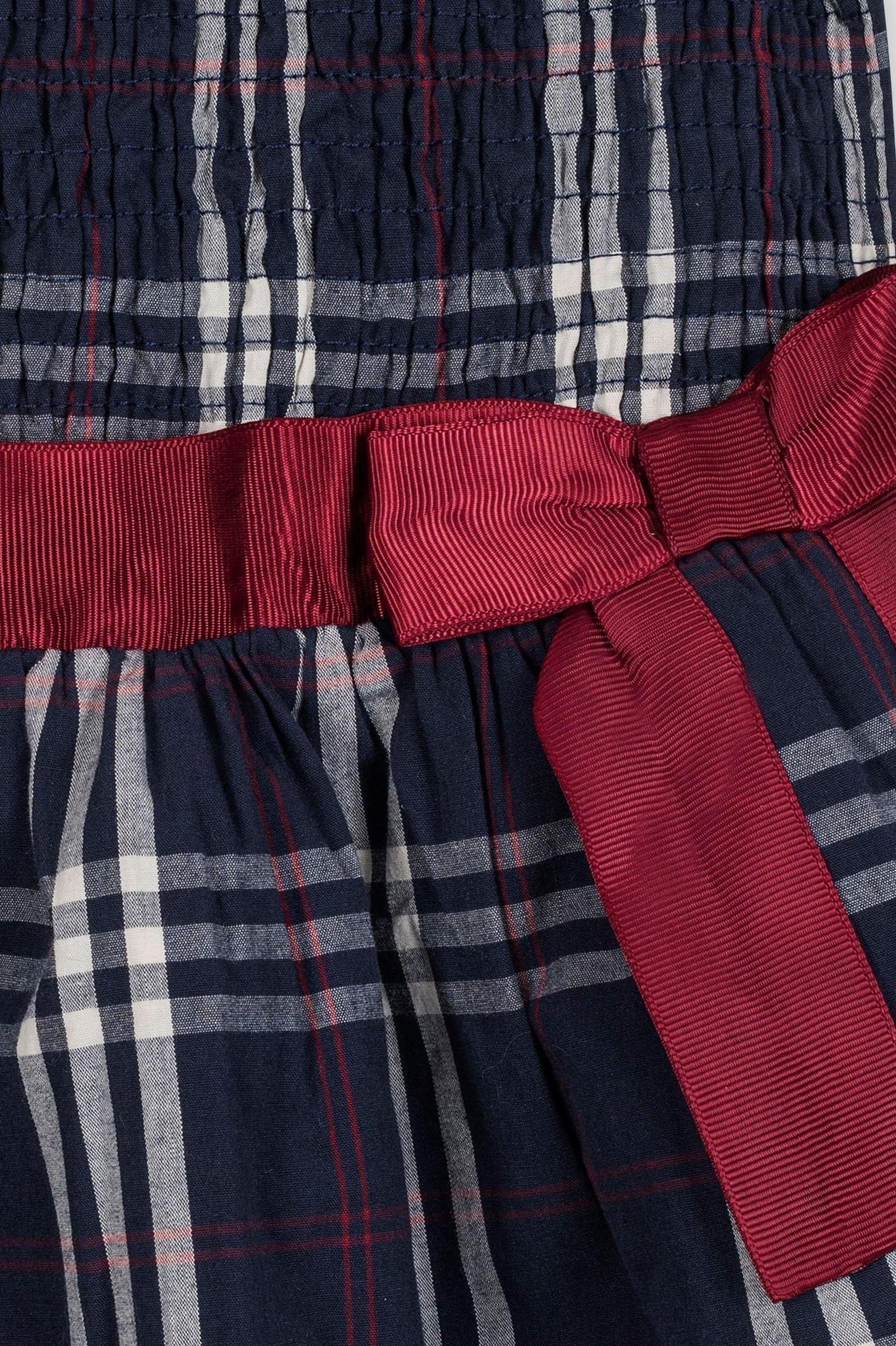Organic Cotton Smocked Poplin Dress for Girls, Navy Plaid, Toddler & Kids