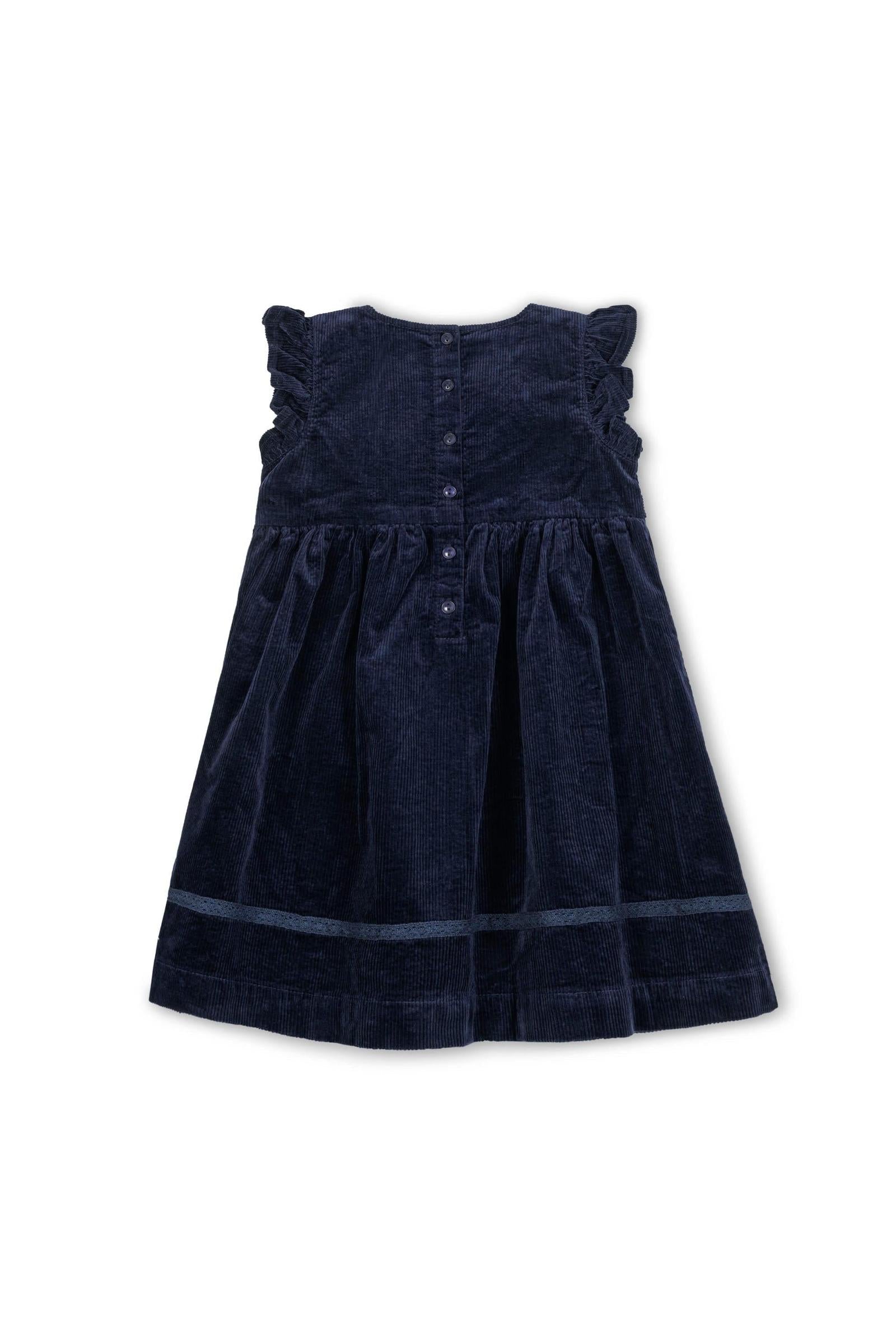 Organic Cotton Flutter Jumper Dress, Navy, Toddler & Kids