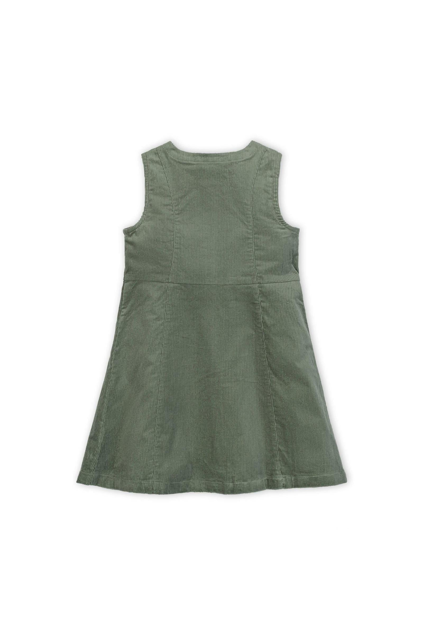 Organic Cotton Corduroy Jumper Dress for Girls, Sage Green, Toddler & Kids