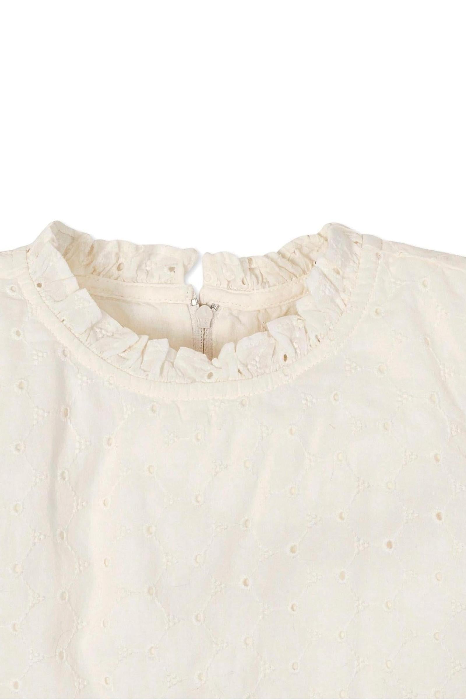 Organic Cotton Tiered & Lined Eyelet Dress, Ivory, Toddler & Kids, Family Matching Outfits