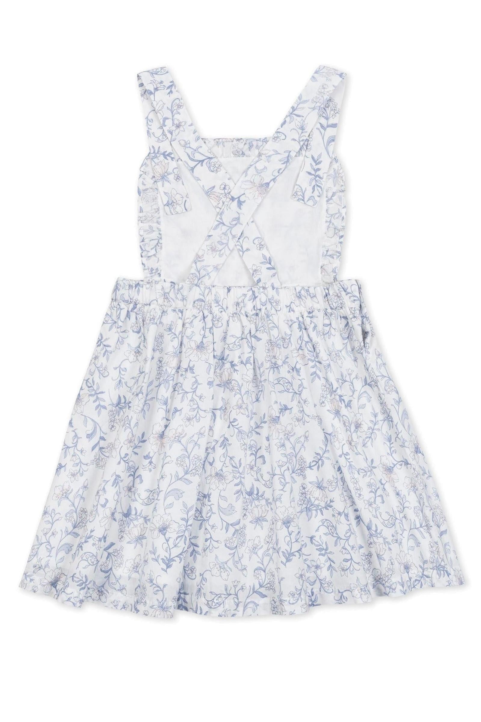 Organic Cotton Ruffle Apron Dress for Girls, Winter Floral, Toddler & Kids
