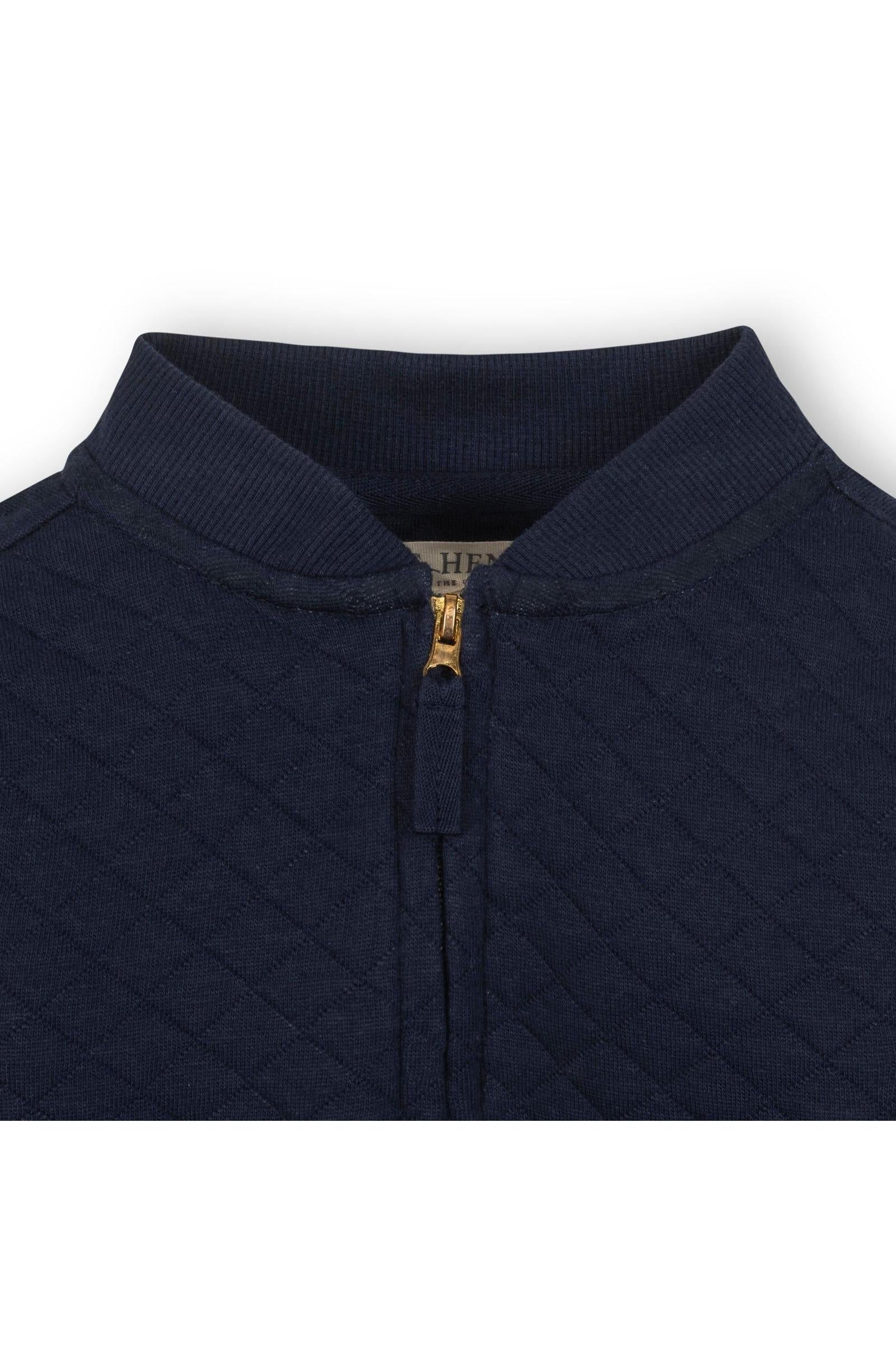 Organic Cotton Quilted Bomber Jacket for Girls, Navy, Toddler & Kids