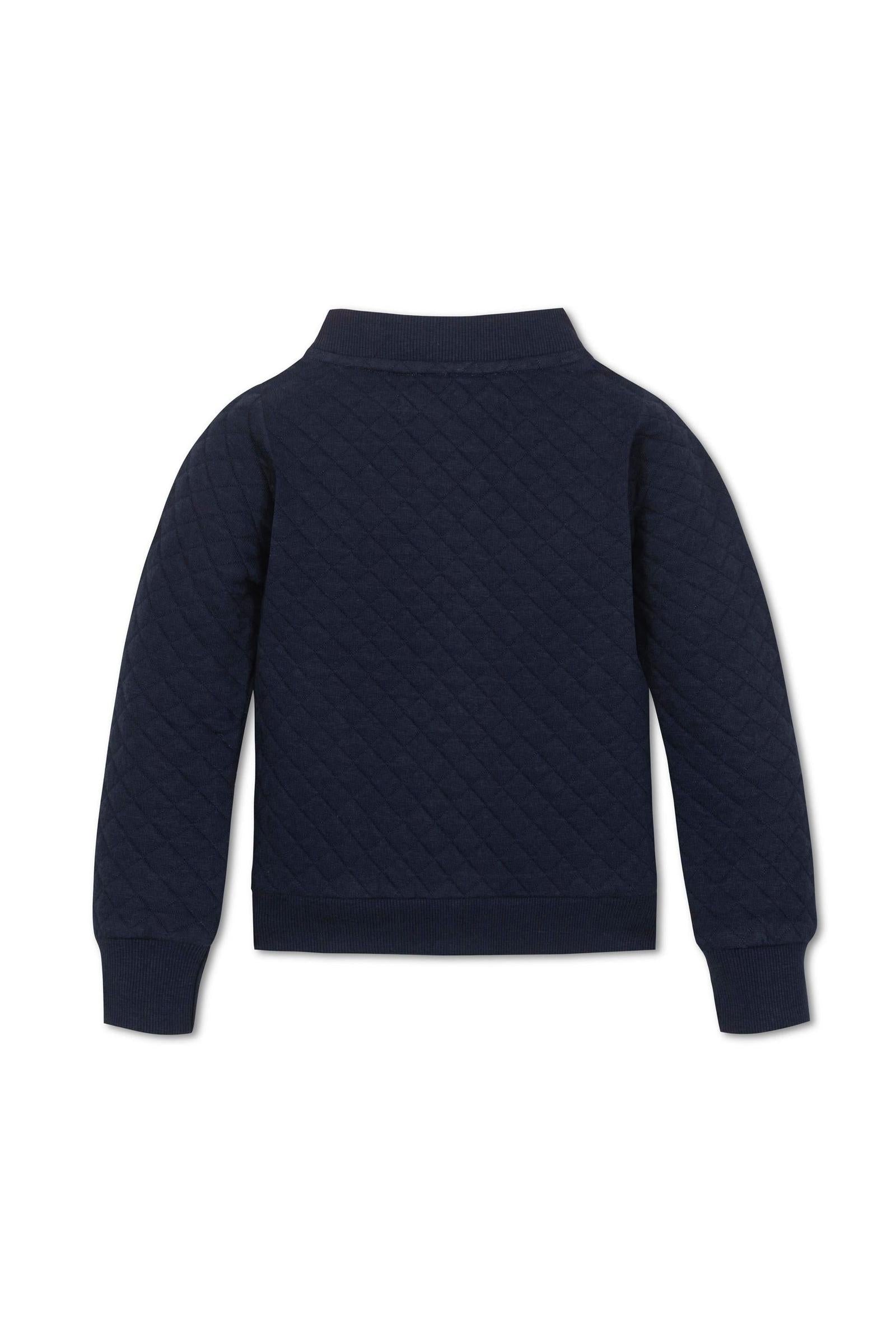 Organic Cotton Quilted Bomber Jacket for Girls, Navy, Toddler & Kids