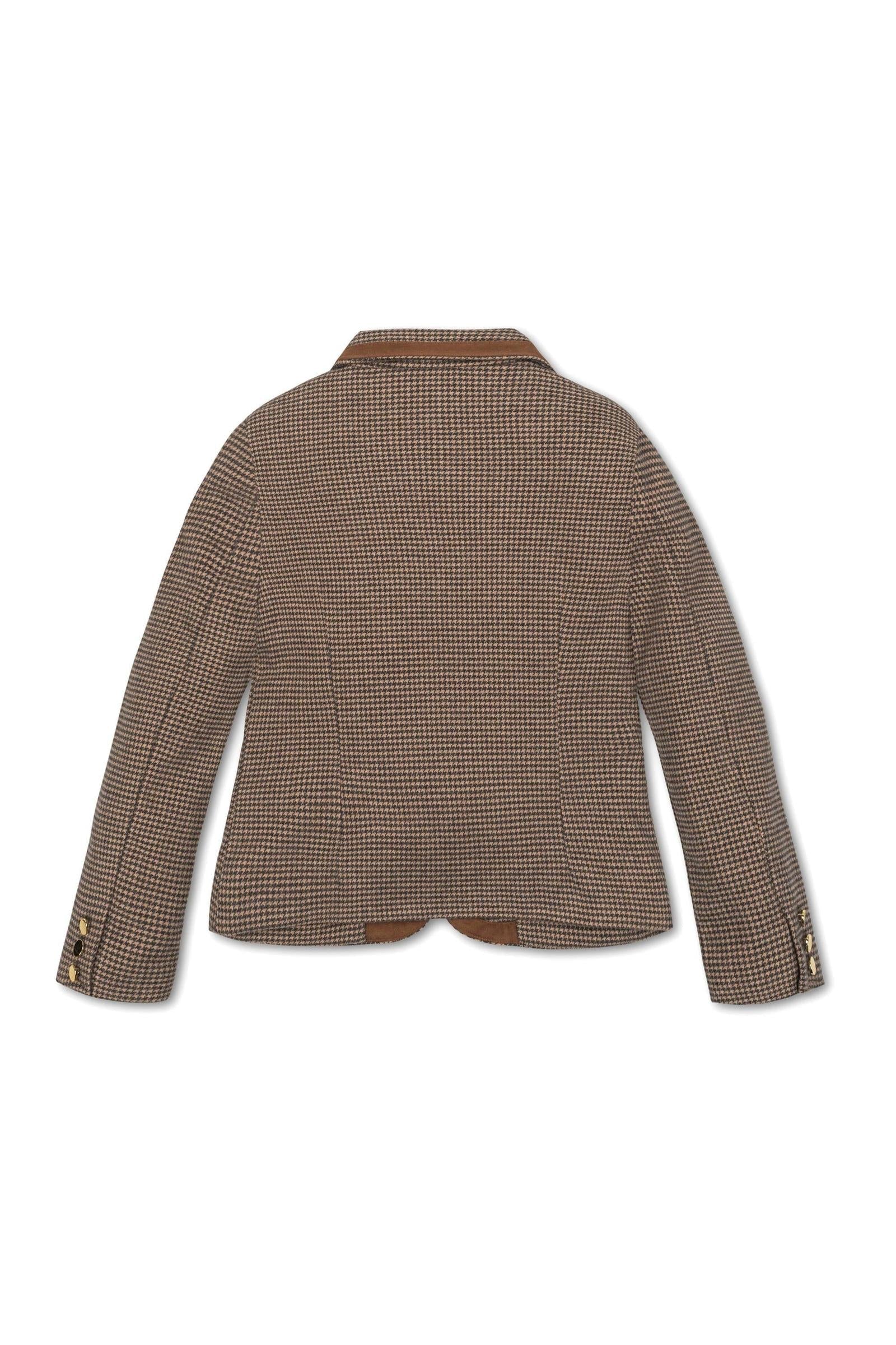 Organic Cotton Stylish Blazer With Notch Collar for Girls, Camel, Toddler & Kids