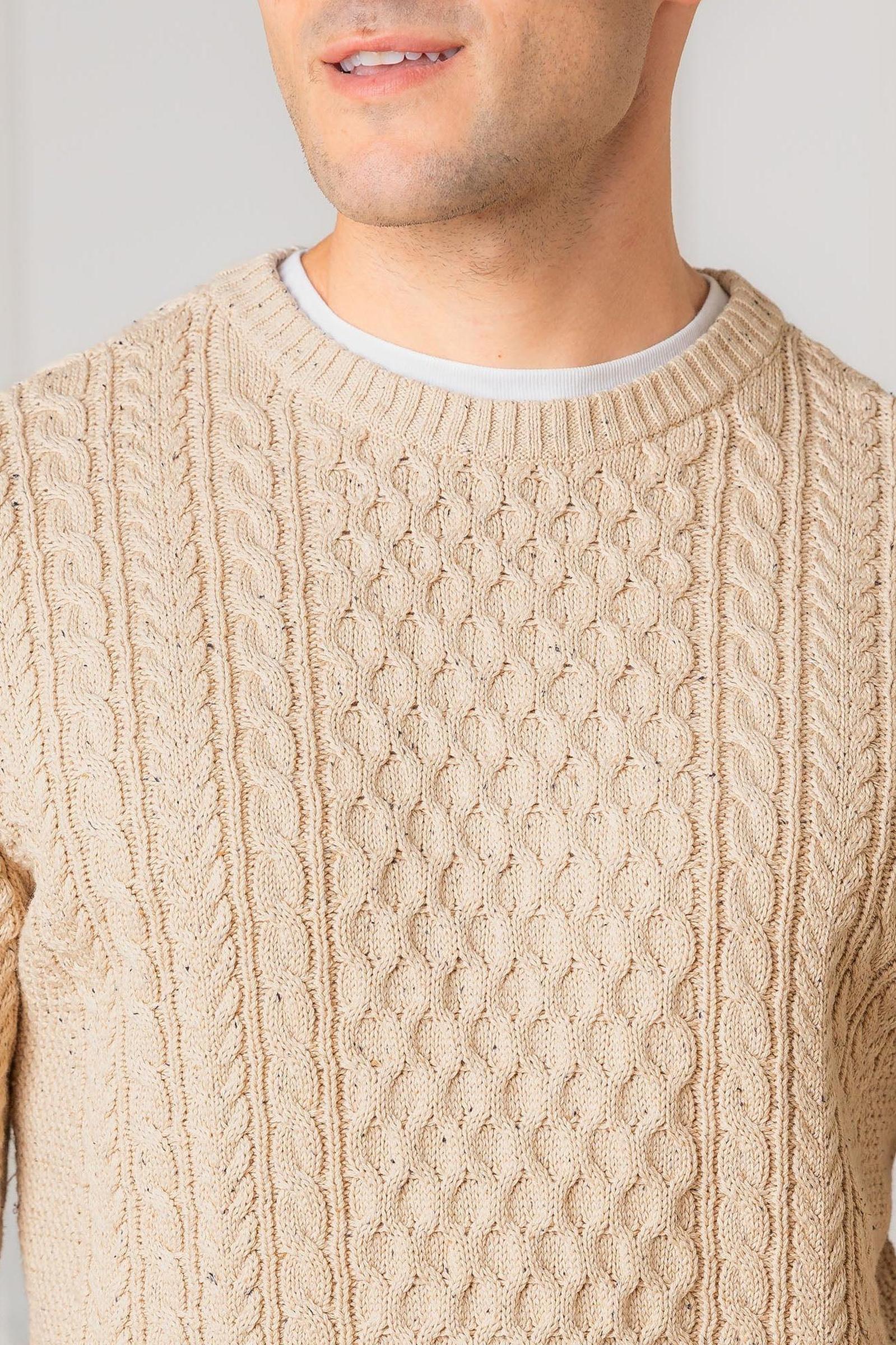 Organic Cotton Fisherman Sweater, Natural Fleck, Men, Family Matching Outfits