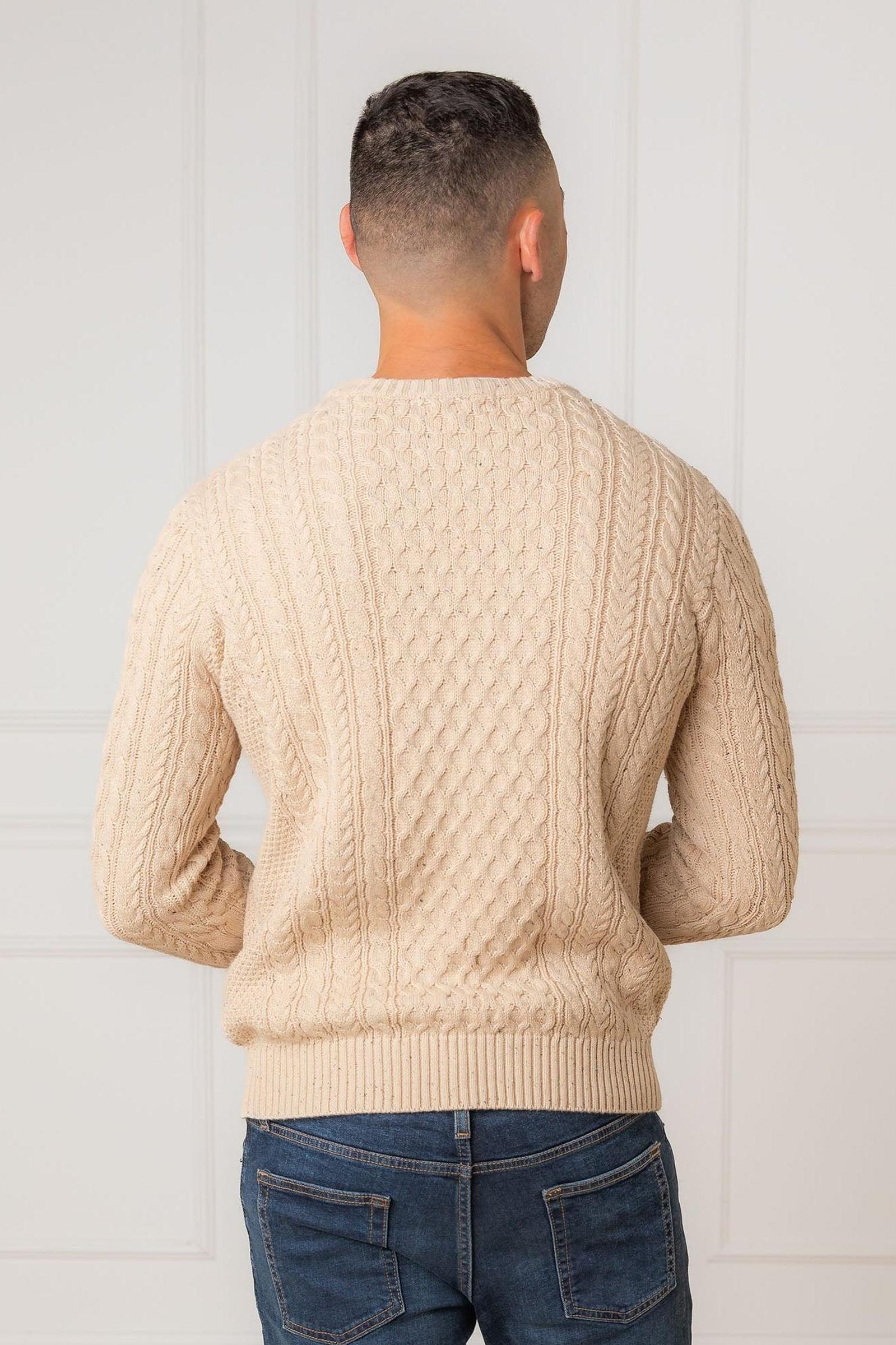 Organic Cotton Fisherman Sweater, Natural Fleck, Men, Family Matching Outfits