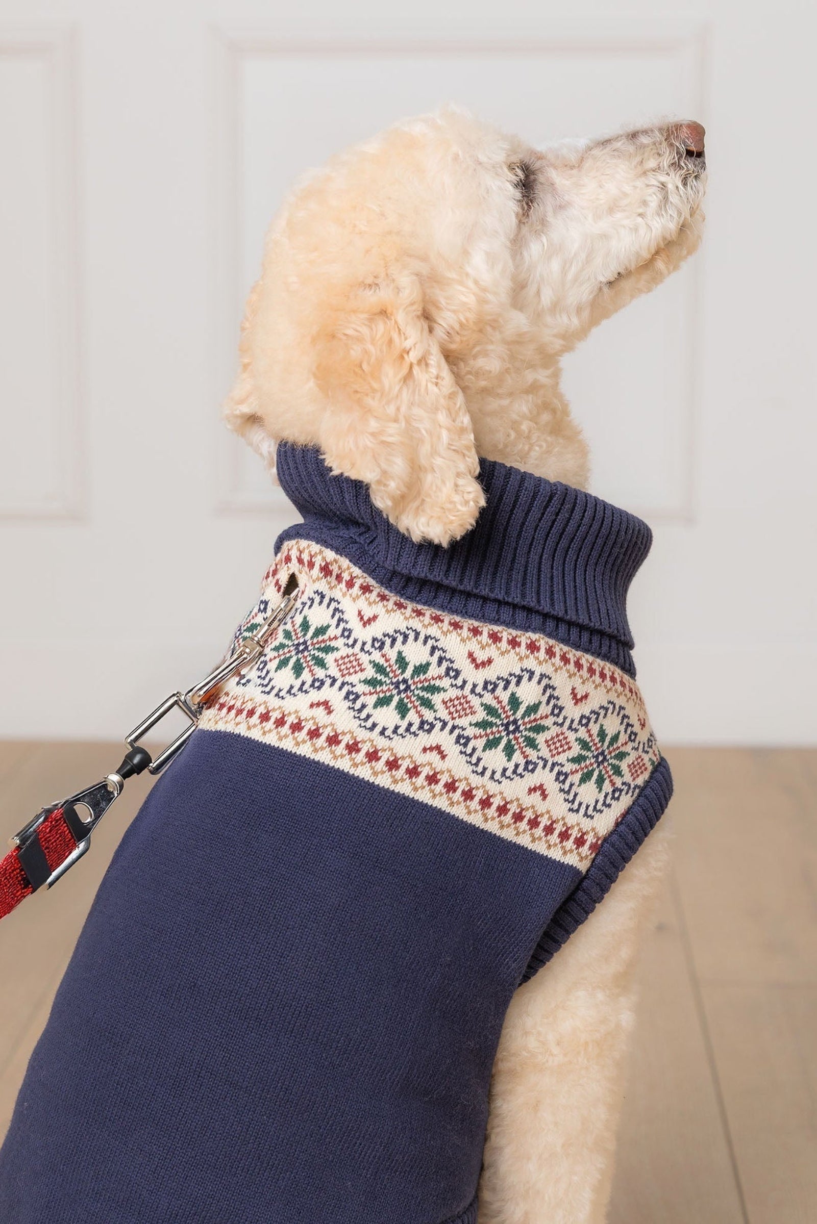 Organic Cotton Fair Isle Dog Sweater, Navy