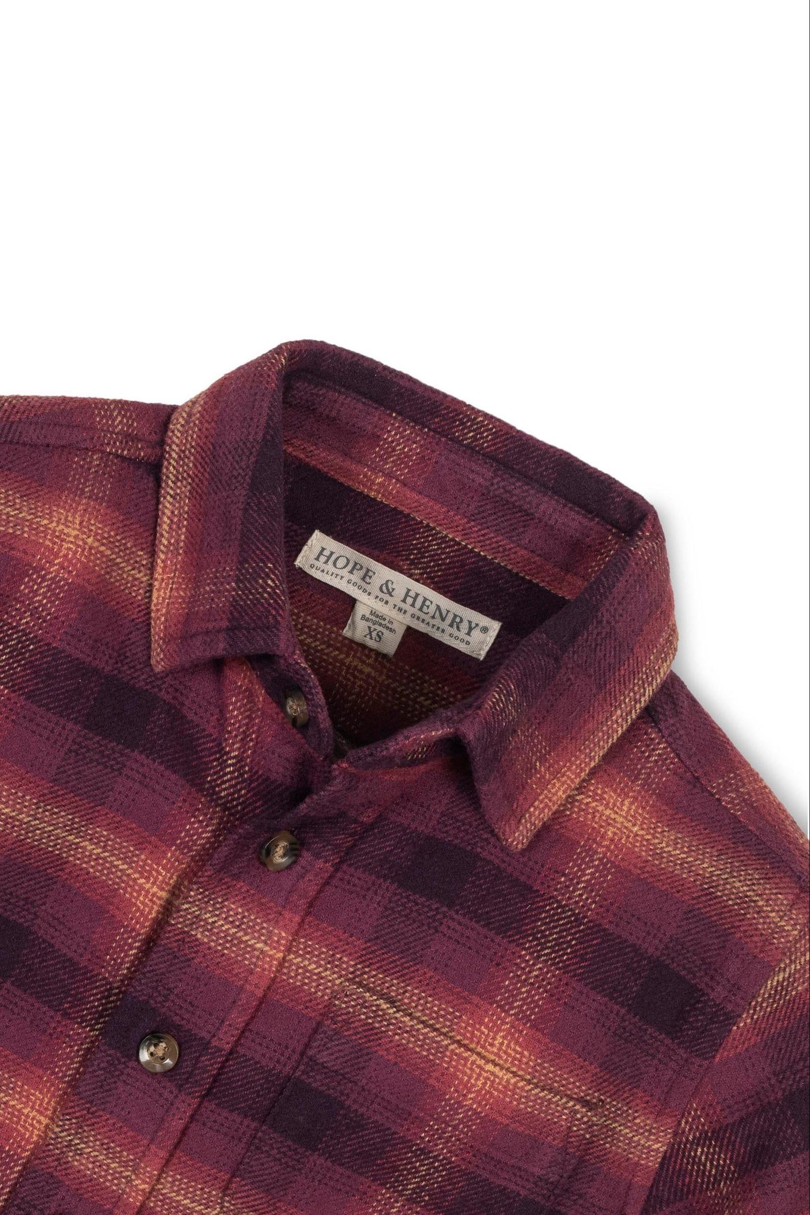 Organic Cotton Flannel Shirt, Plum Plaid, Toddler & Kids