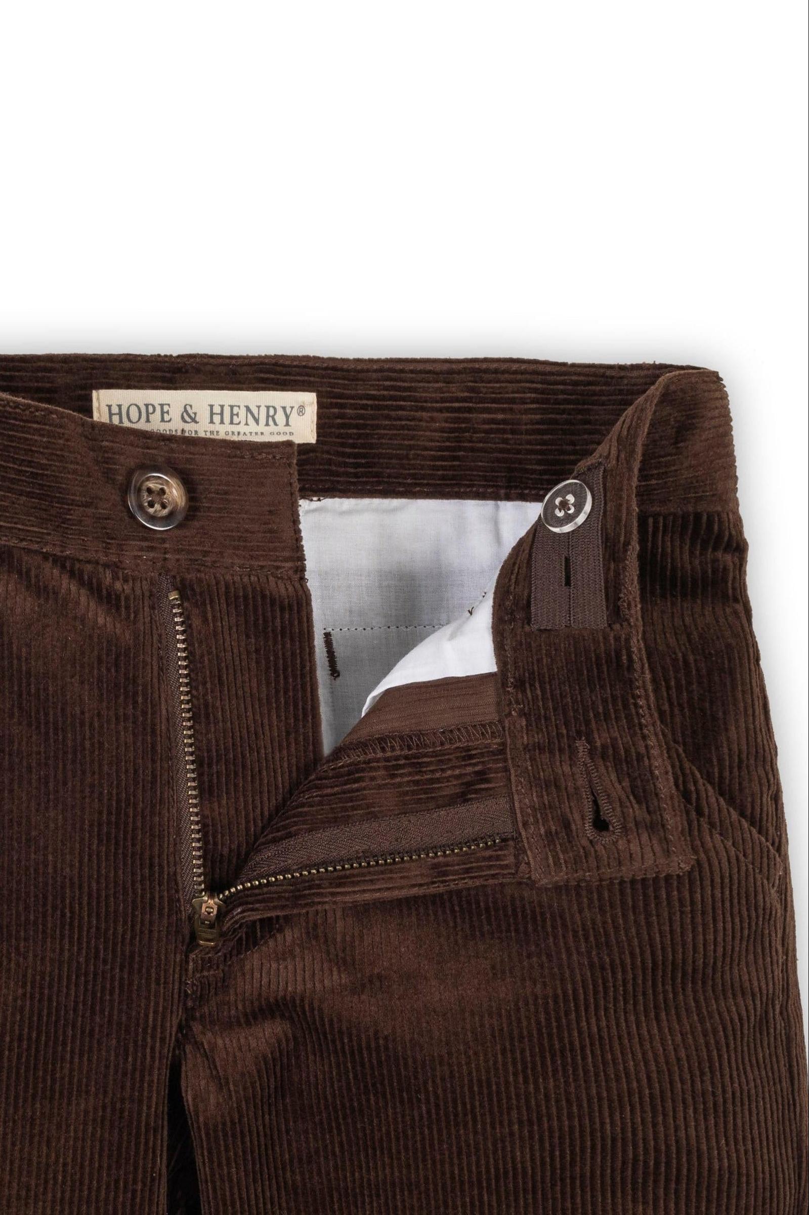 Organic Cotton Stretch Corduroy Pants, Chocolate, Sizes 2-16