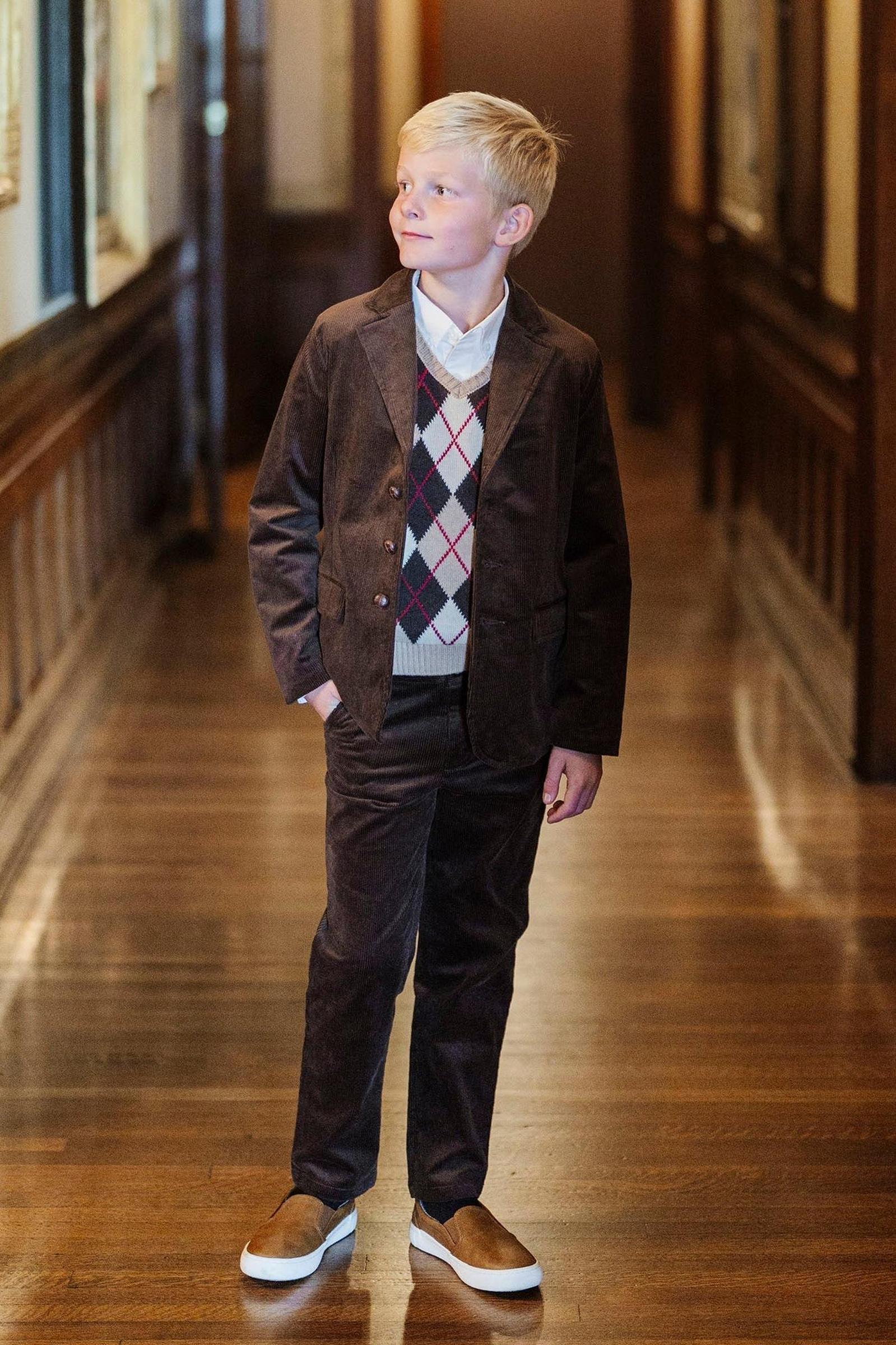 Organic Cotton Stretch Corduroy Pants, Chocolate, Sizes 2-16