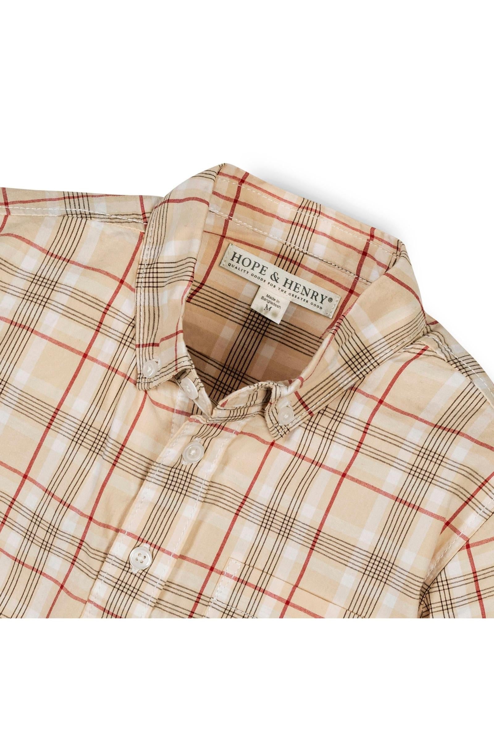 Organic Cotton Stretch Poplin Shirt, Fireside Plaid, Sizes 2T-18, Family Matching Outfits