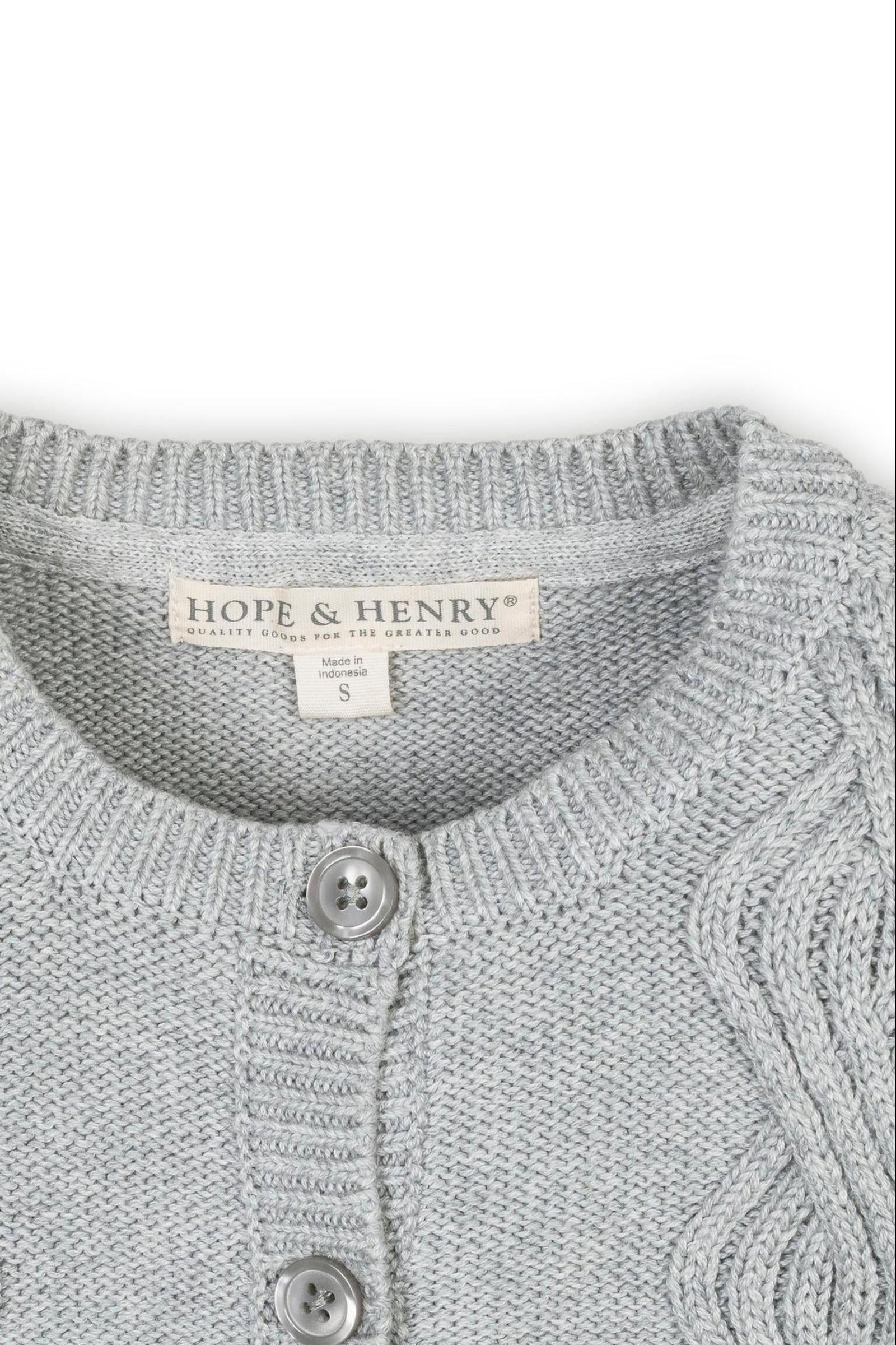 Organic Cotton Ruffle Cuff Cable Cardigan for Girls, Gray, Toddlers & Kids