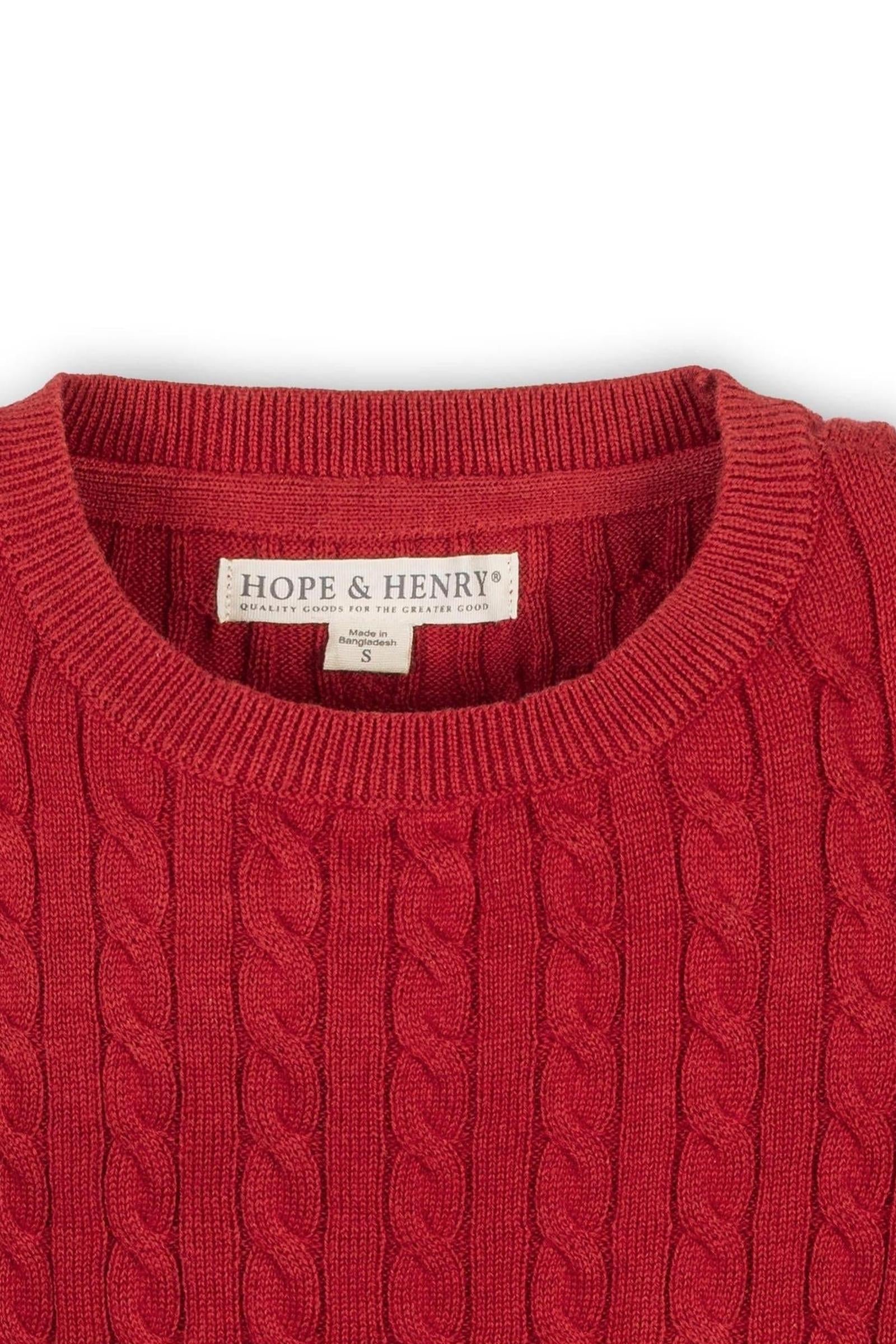 Organic Cotton Puff Sleeve Bow Sweater for Baby Girls, Red, Baby