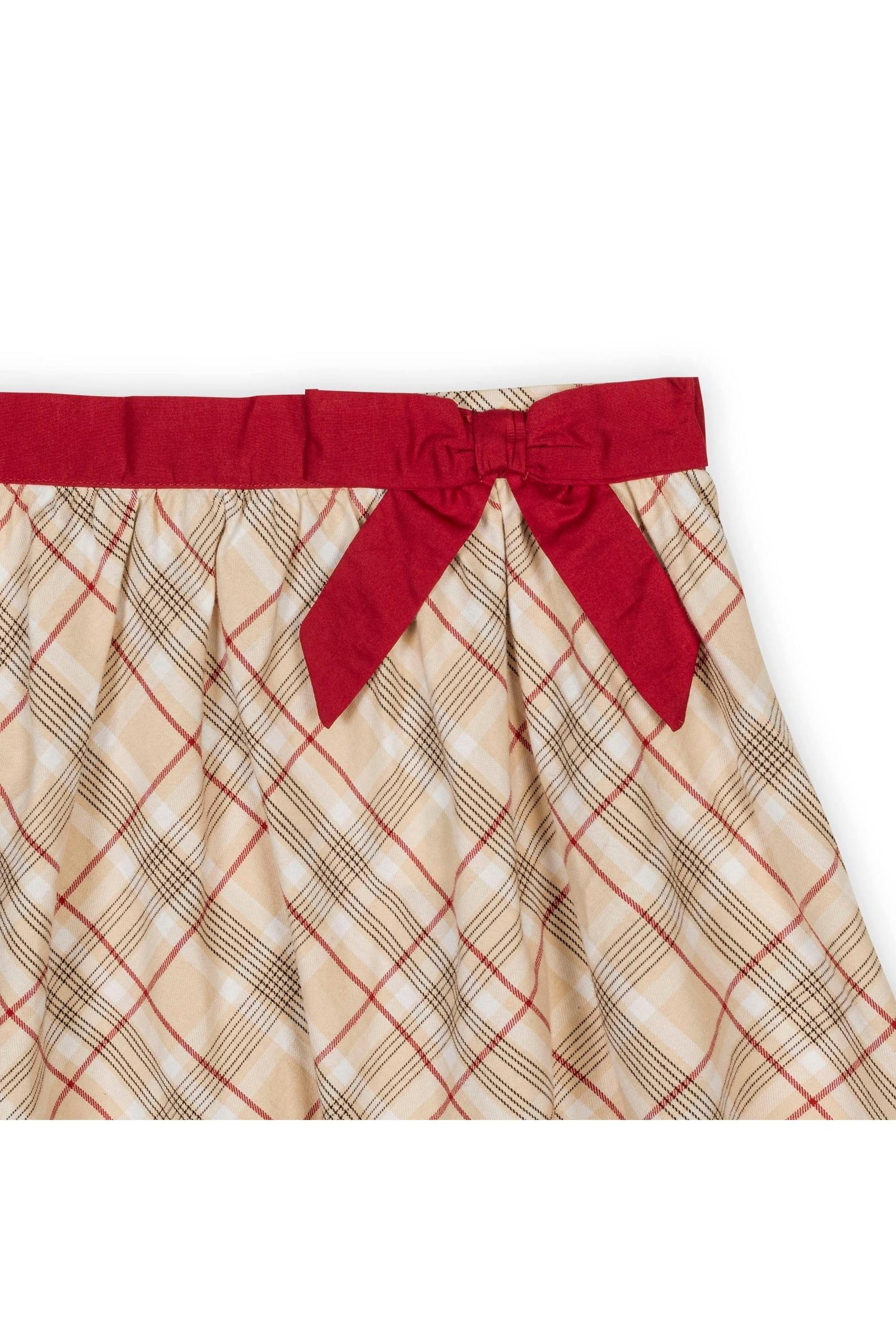 Organic Cotton Bow Sash Party Skirt for Girls, Plaid, Toddler & Kids