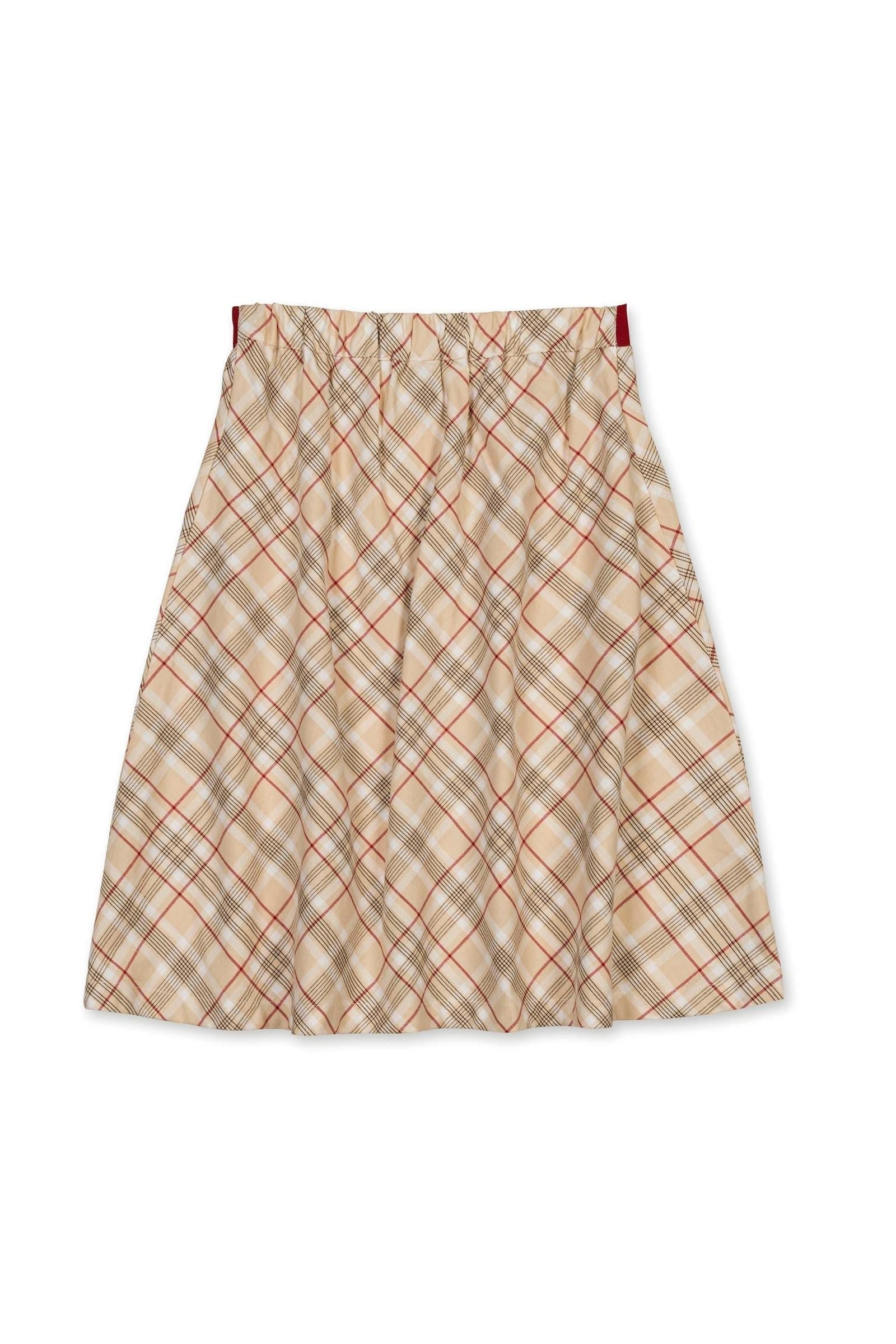 Organic Cotton Bow Sash Party Skirt for Girls, Plaid, Toddler & Kids