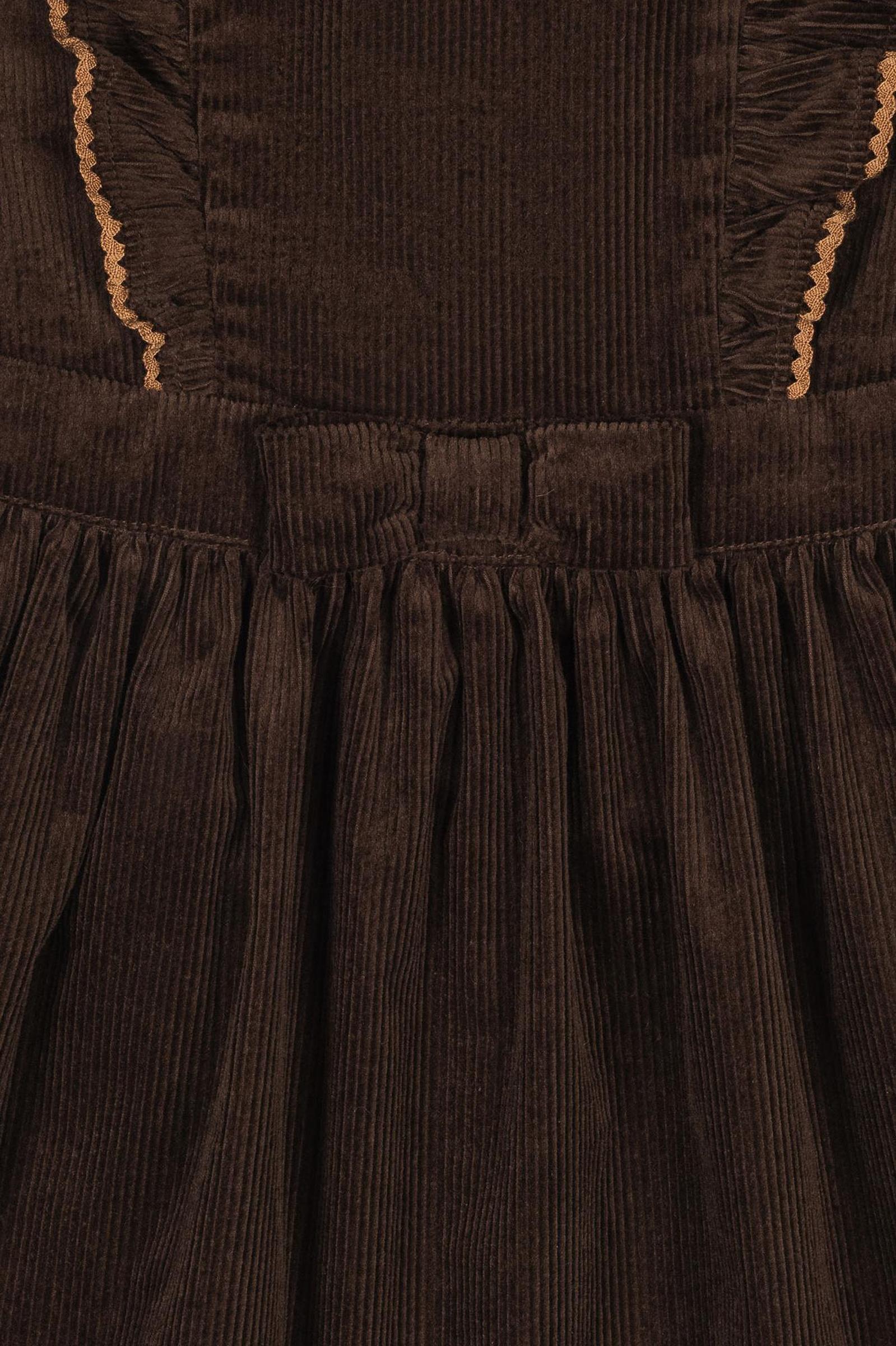 Organic Cotton Corduroy Ruffle Jumper Dress for Girls, Brown, Toddler & Kids