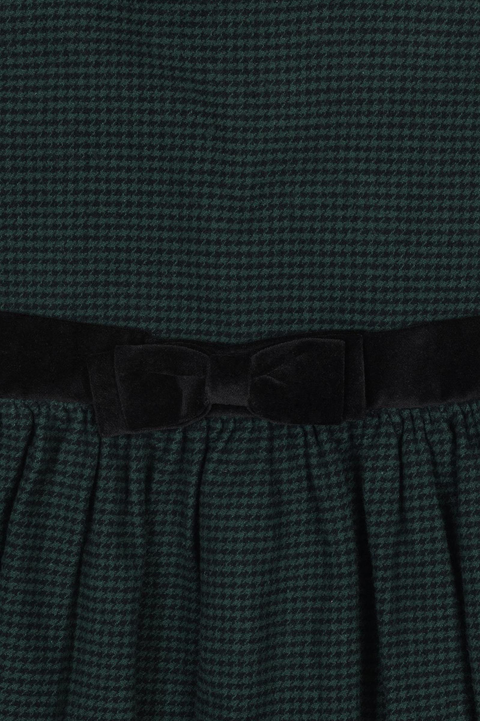 Organic Cotton Scottish Houndstooth Party Dress with Peter Pan Collar, Toddler & Kids