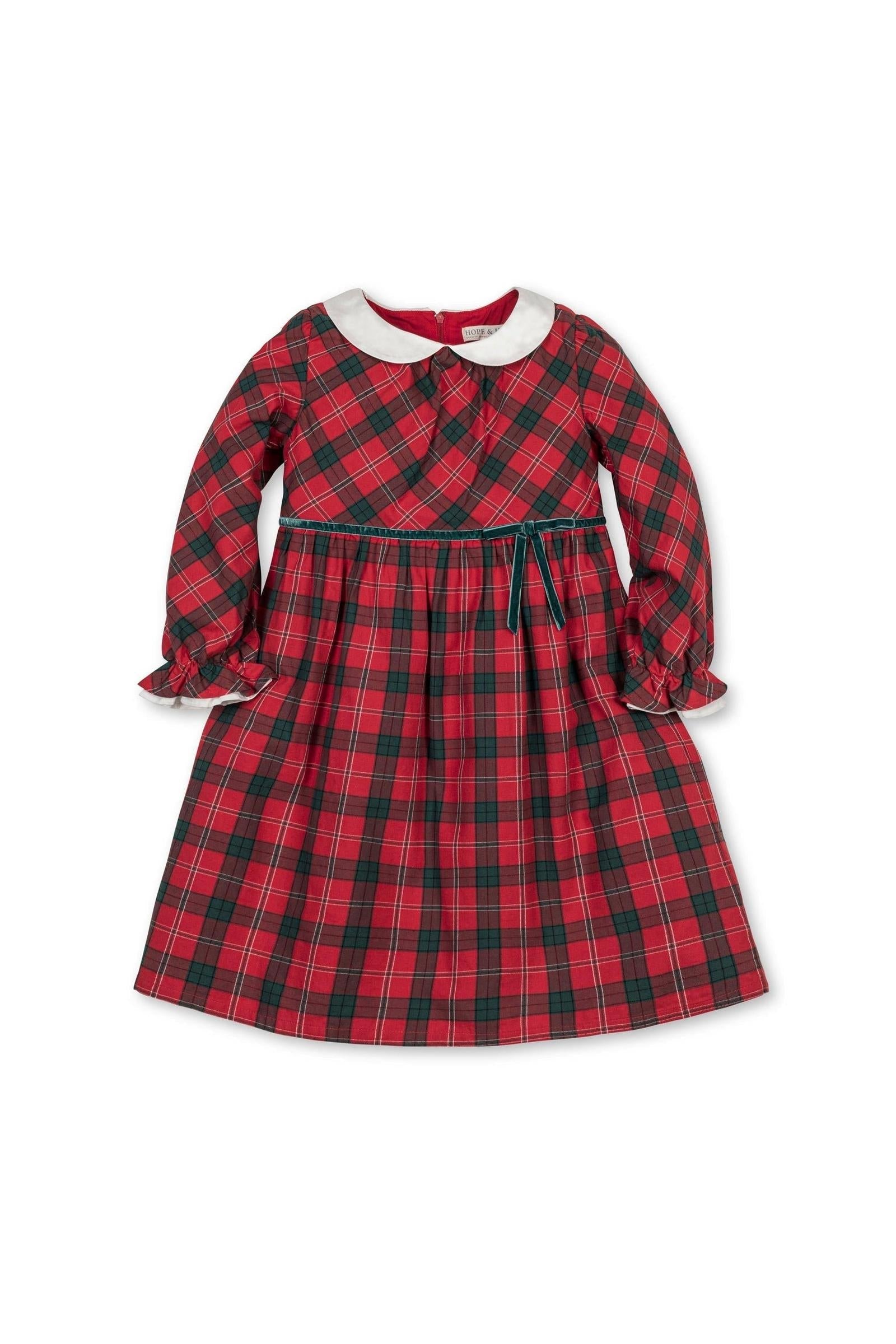 Organic Cotton London Plaid Dress with Peter Pan Collar, Toddler & Kids