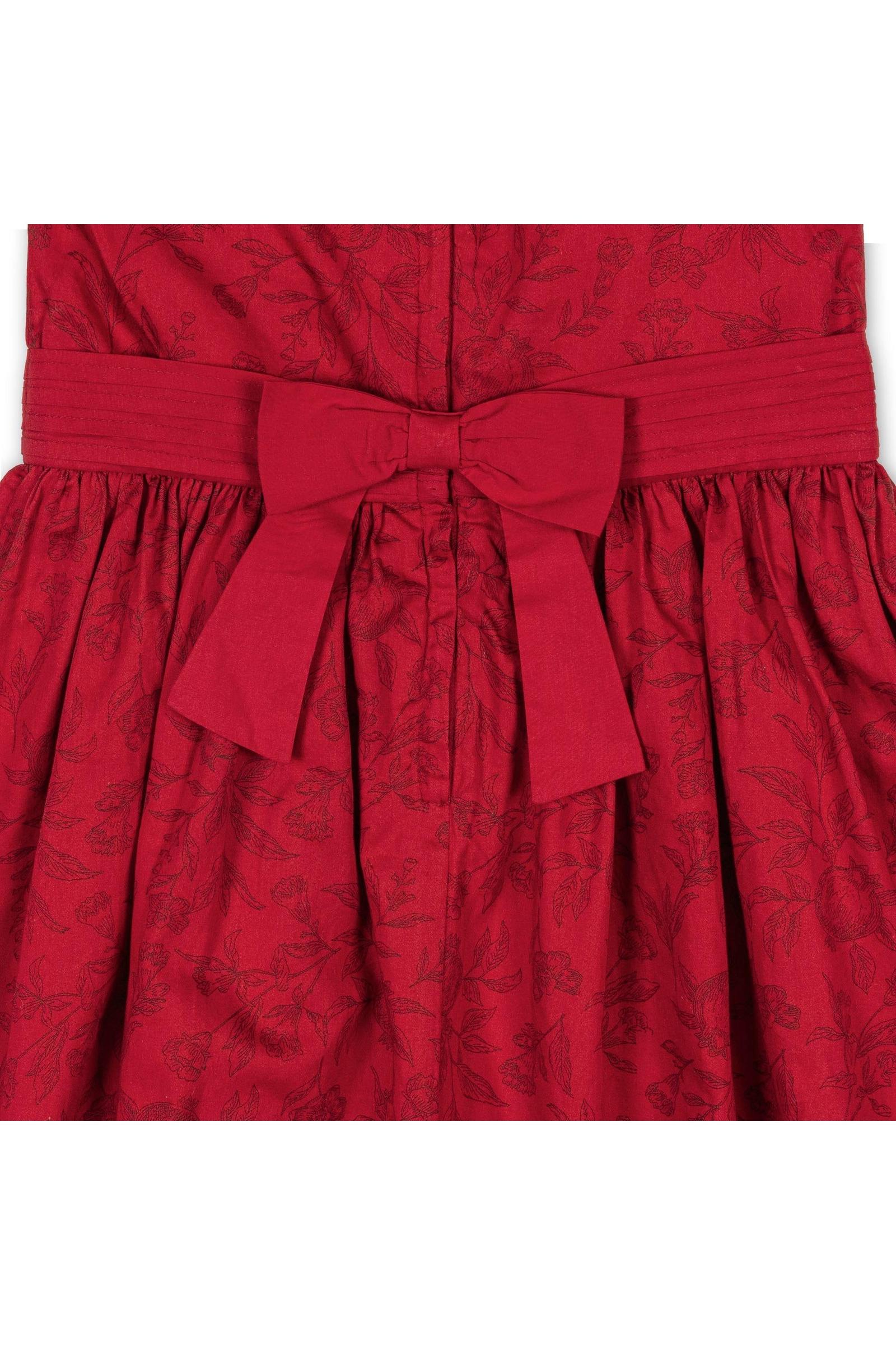 Organic Cotton Puff Sleeve Sateen Dress for Girls, Fireside Red Toile, Toddler & Kids