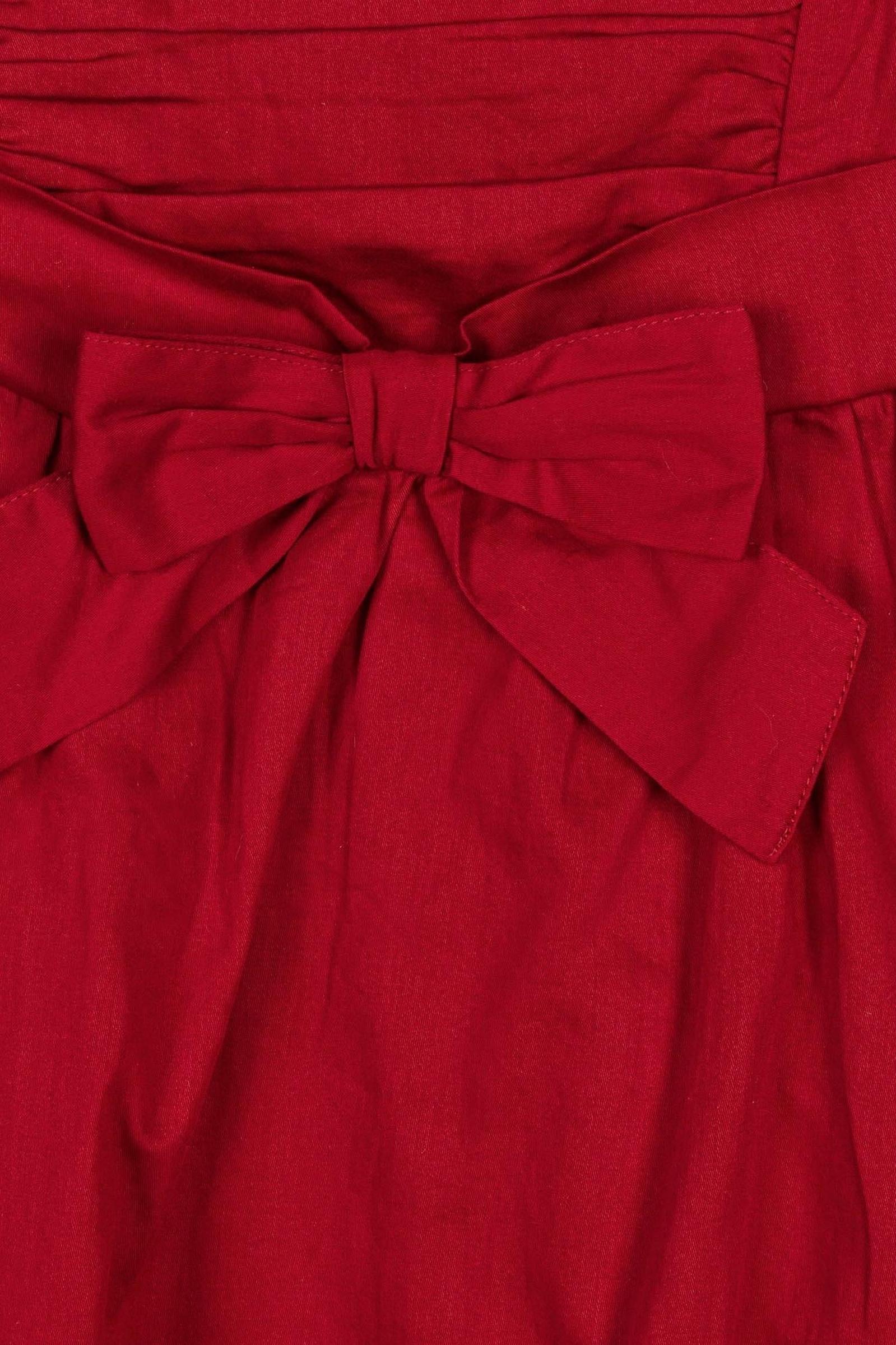 Organic Cotton High Low Sateen Dress for Girls, Red, Sizes 2T-12
