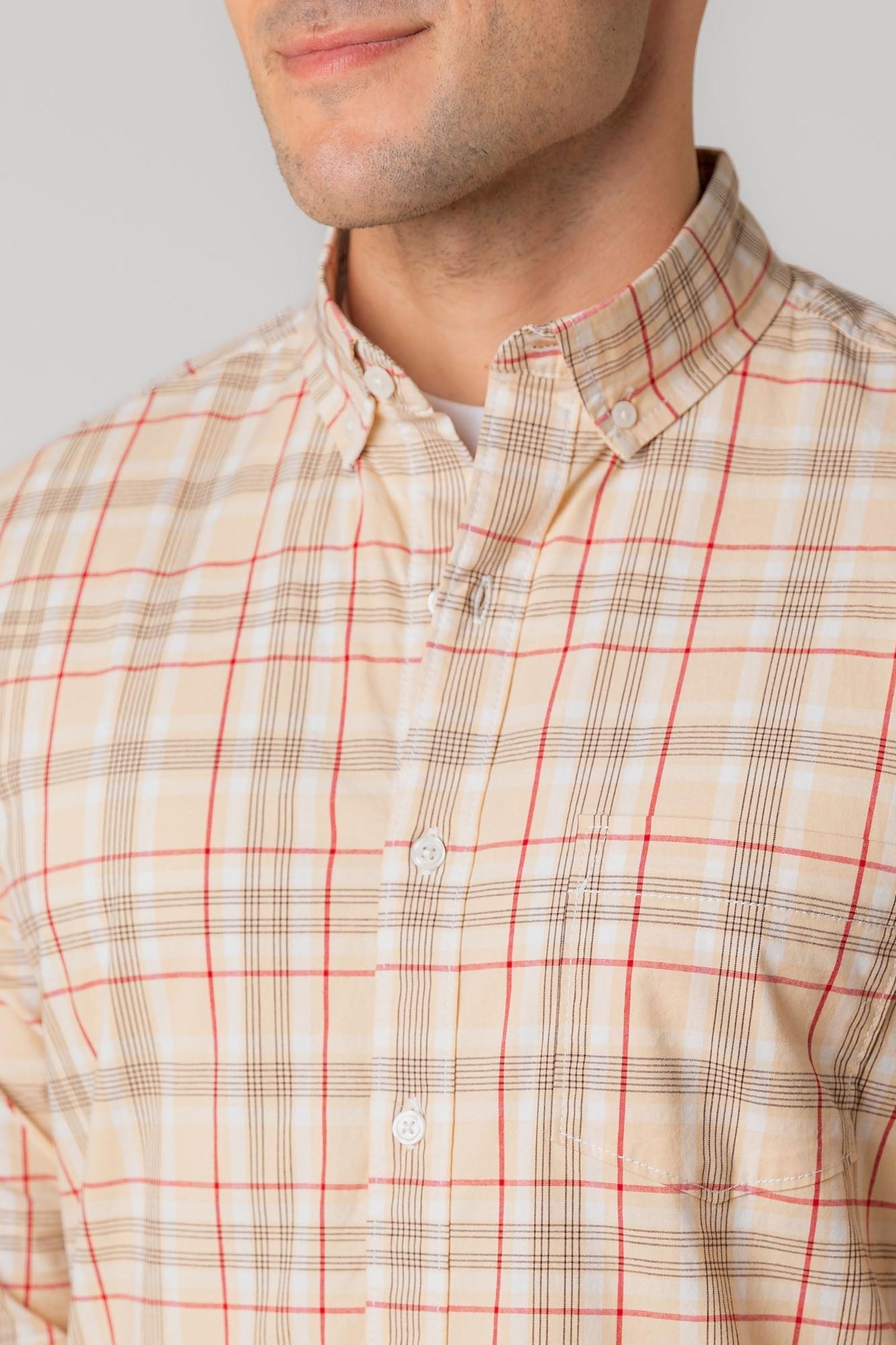 Organic Cotton Stretch Poplin Shirt, Fireside Plaid, Men, Family Matching Outfits