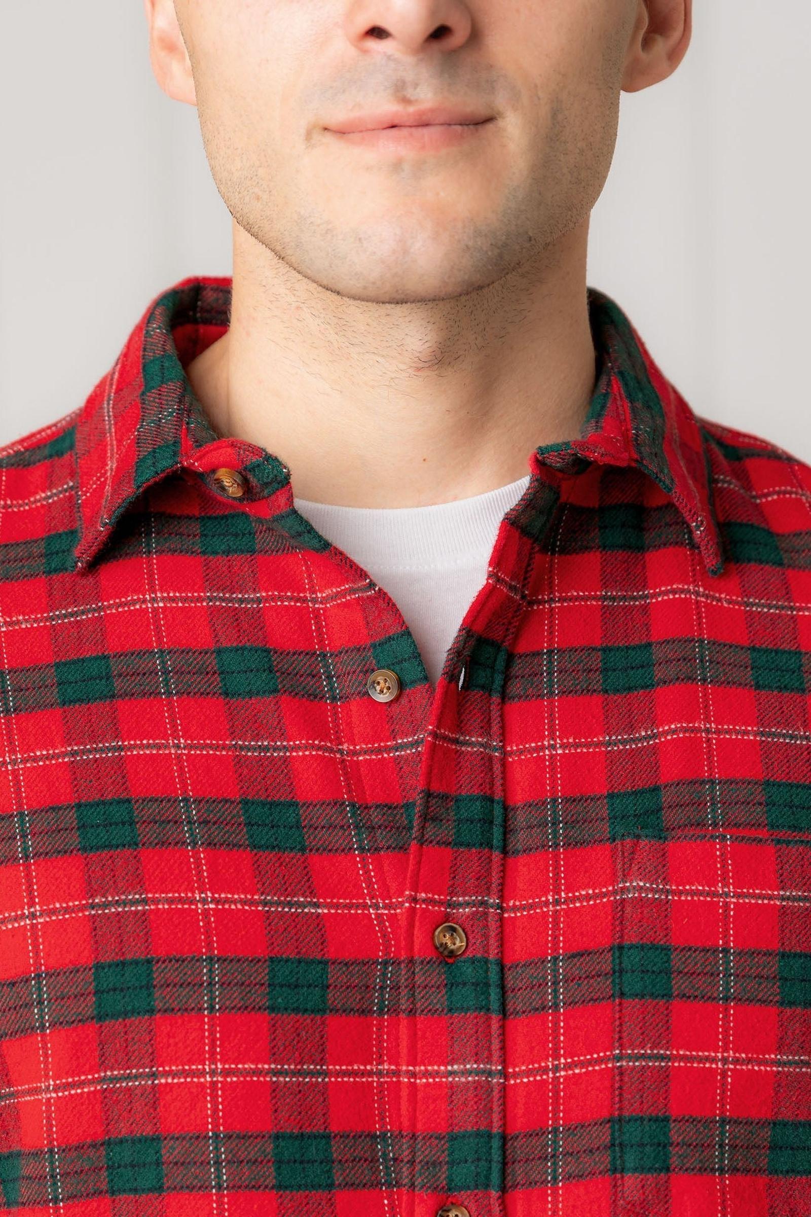Organic Cotton Flannel Shirt, London Plaid, Men, Family Matching Outfits